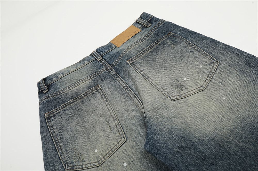 Vintage Men's ink-splashed vintage washed distressed scimitar jeans Size US 32 / EU 48 - 5 Thumbnail