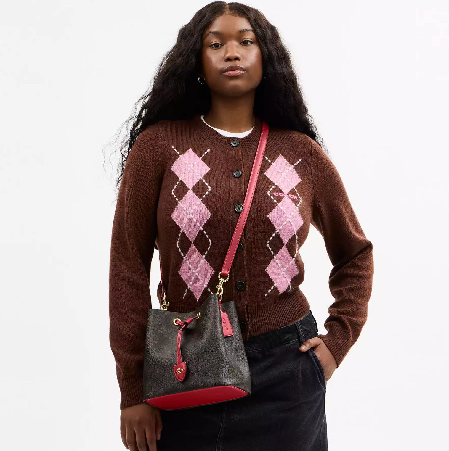 Coach Rowan Bucket Bag In Maxi Signature Canvas CCD77 Size ONE SIZE - 6 Thumbnail
