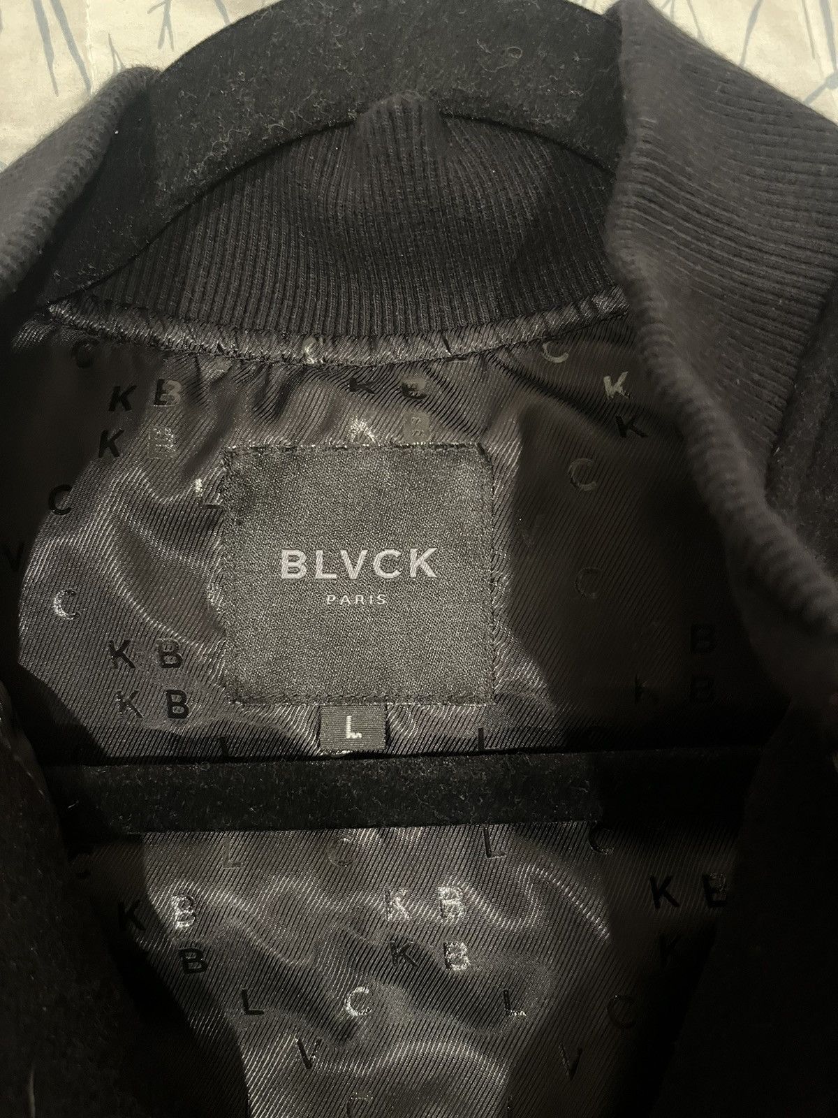 Designer Blvck Paris Leather Sleeved Jacket Size US L / EU 52-54 / 3 - 5 Thumbnail