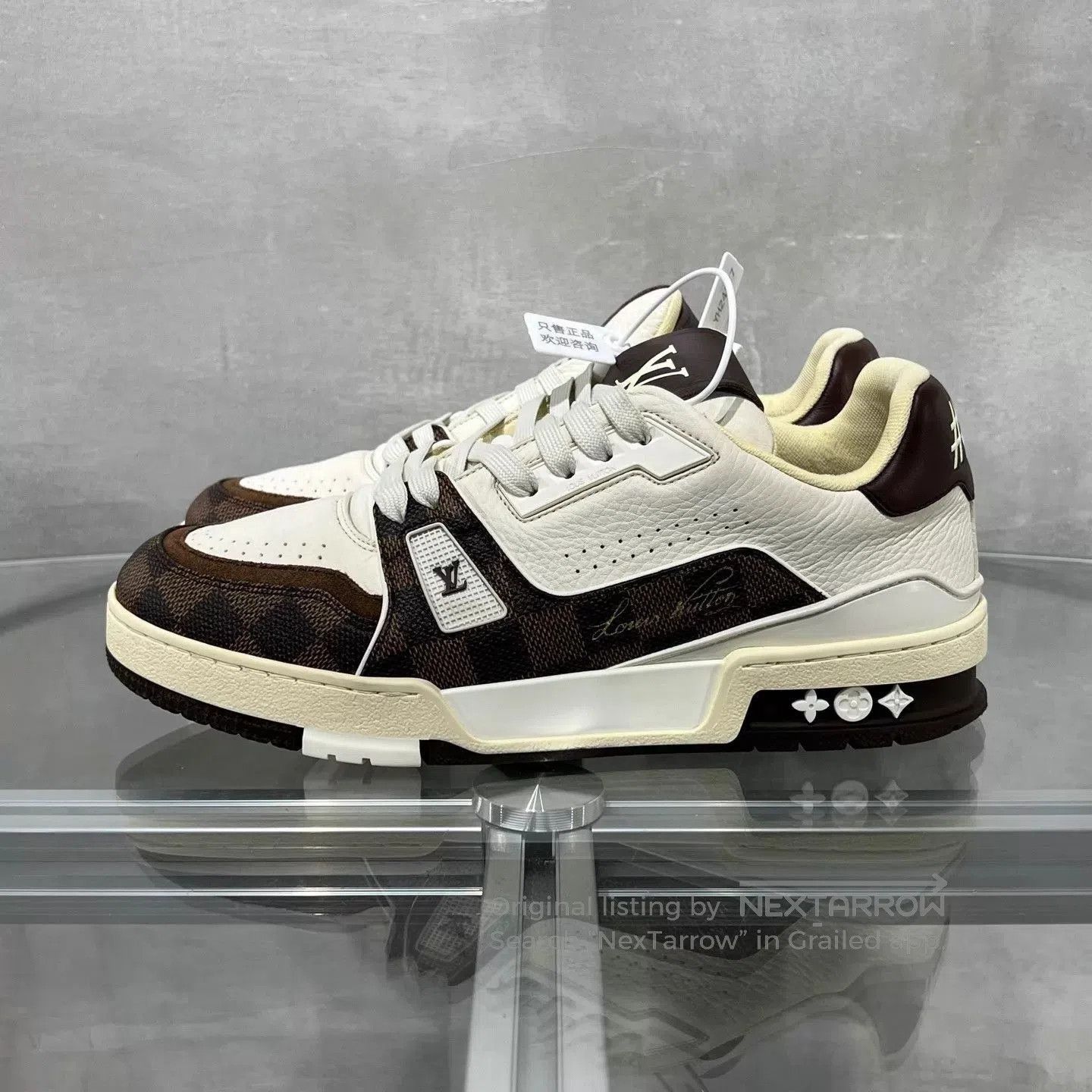Louis Vuitton Brown Low-Top Sneakers with Checkered Design. Size US 7 / EU 40 - 3 Thumbnail