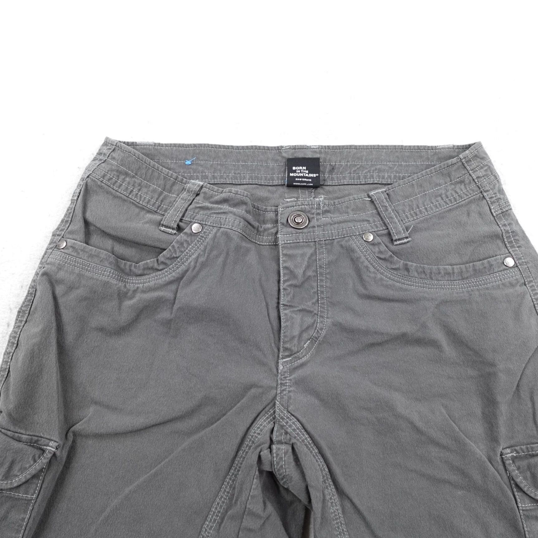 Vintage KUHL Cargo Shorts Women 6 Gray Outdoor Hiking Stretch Pockets Flat Front 9in Inseam Womens Size 28" / US 6 / IT 42 - 2 Thumbnail