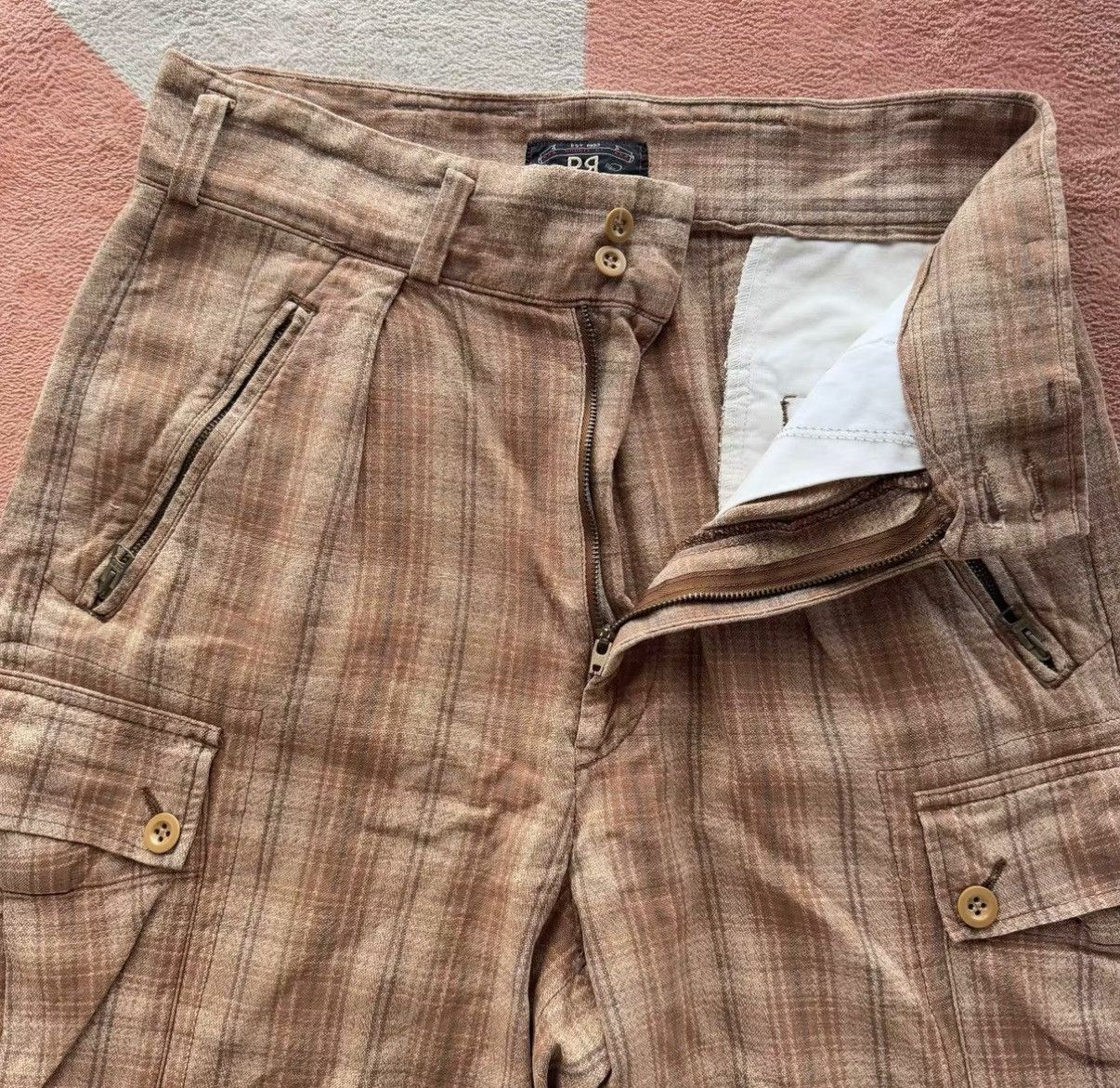 RRL Ralph Lauren RRL Ralph Lauren Double RL 3-Star Plaid Cargo Shorts K22 Size US 30 / EU 46 - 3 Thumbnail