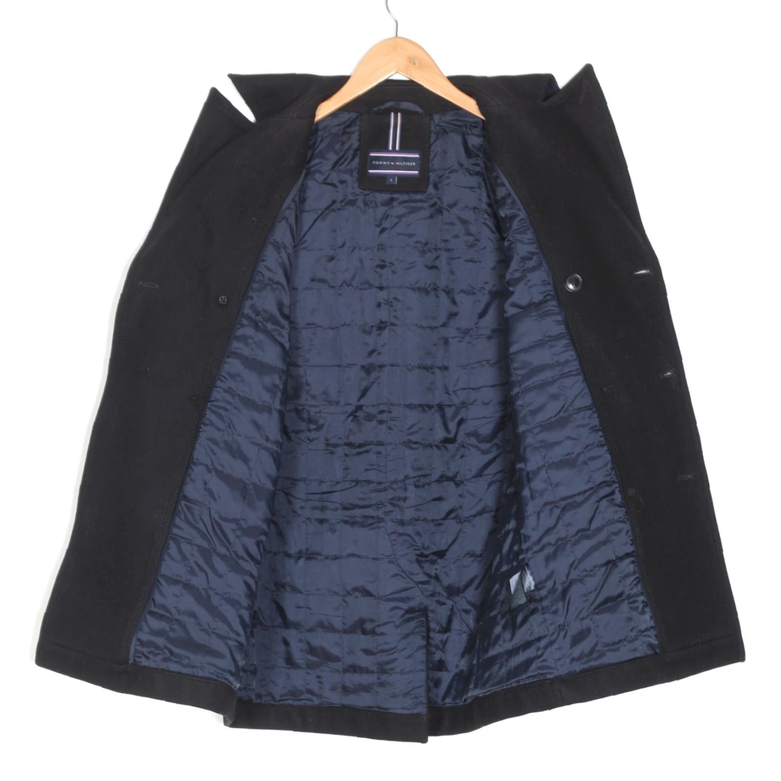 Tommy Hilfiger TOMMY HILFIGER Coat Men Size S Navy Wool Double Breasted Pea Coat Size S / US 4 / IT 40 - 4 Thumbnail
