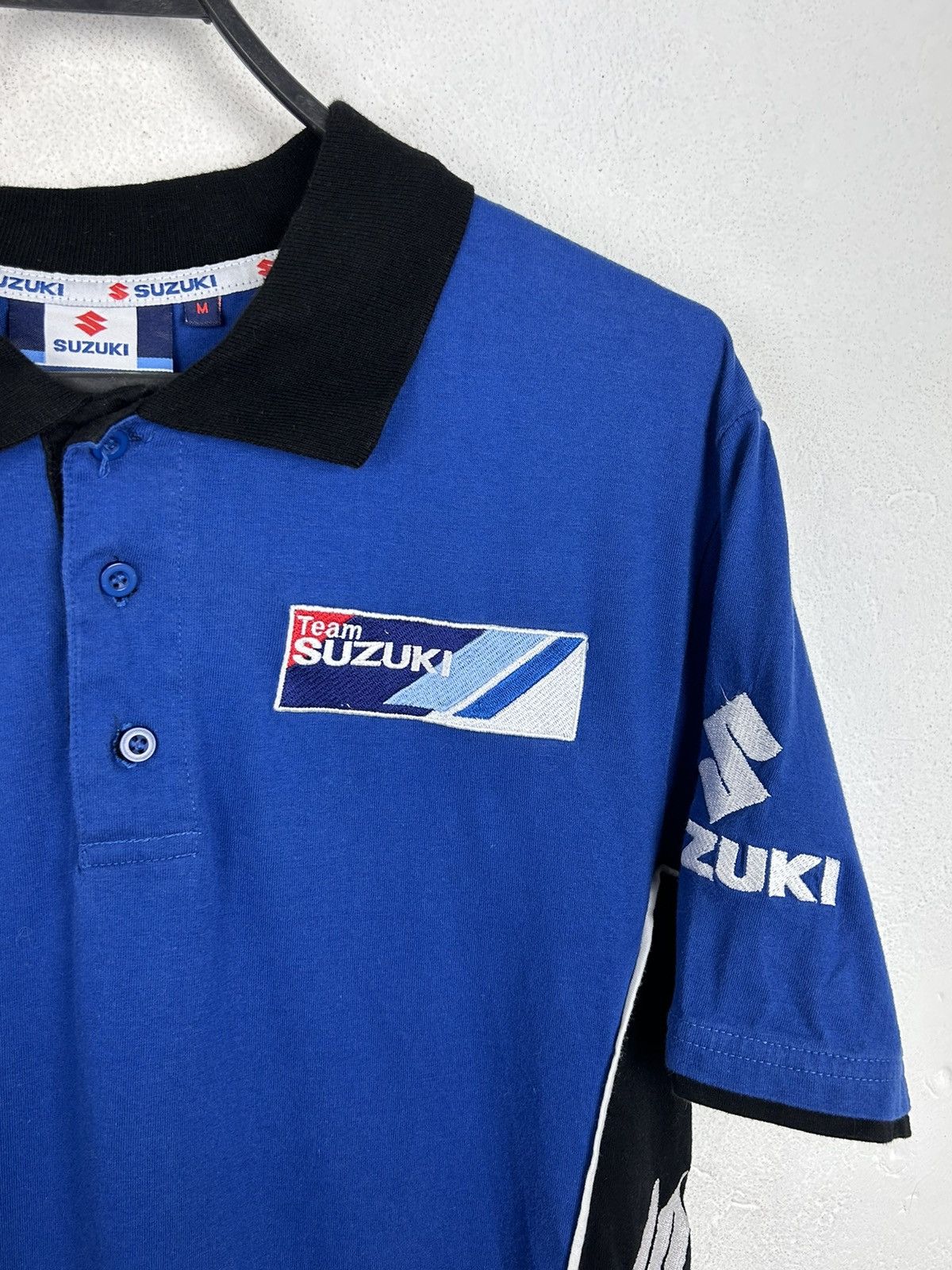 Vintage 00s Vintage Team Suzuki R GSX Clinton Racing Polo Shirt Size US M / EU 48-50 / 2 - 2 Thumbnail