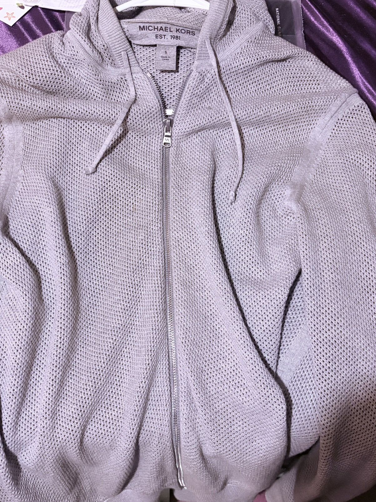 Michael Kors Michael Kors Waffle Knit Hoodie - Grey Size US S / EU 44-46 / 1 - 5 Thumbnail