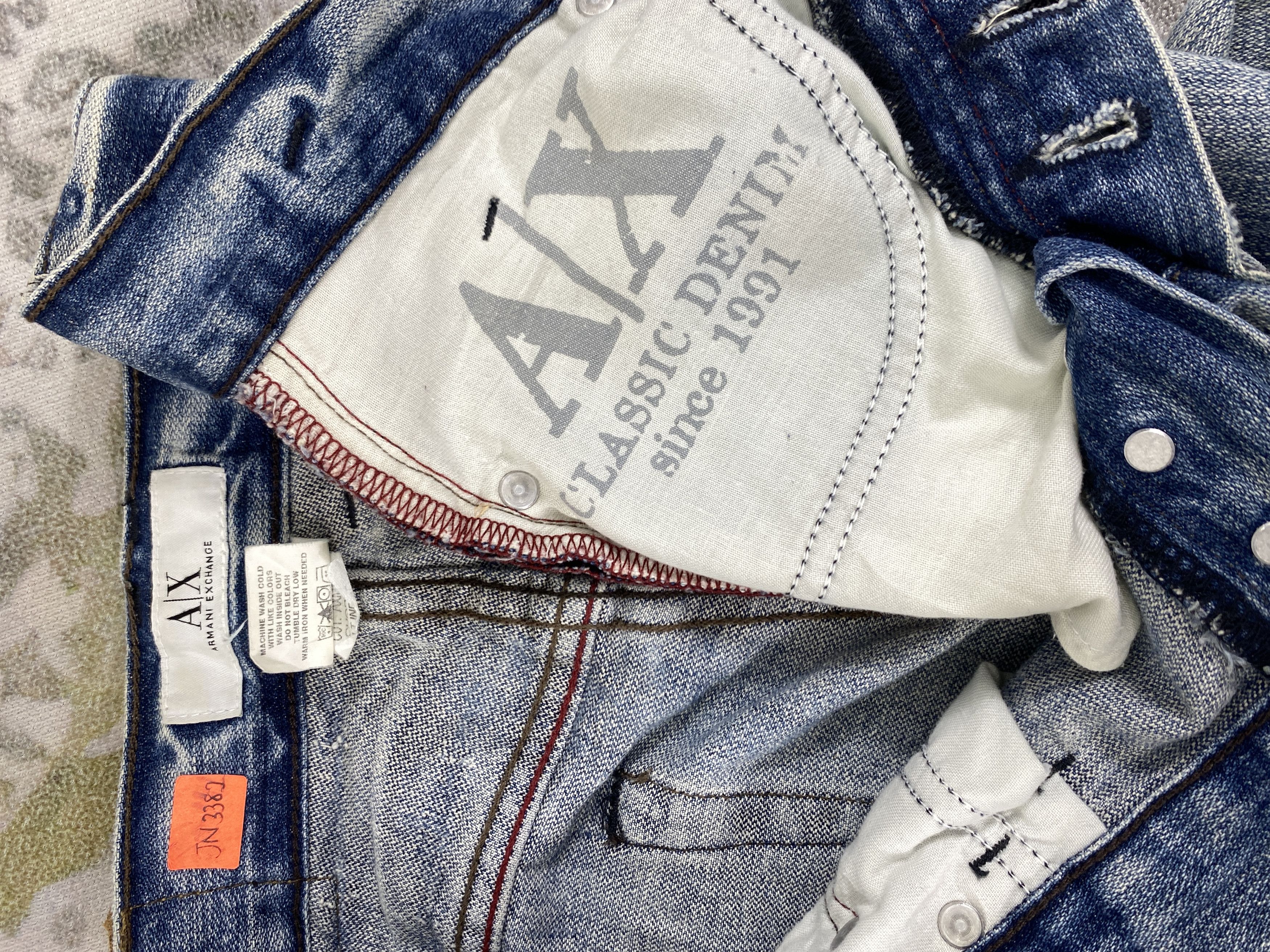 If Six Was Nine Distressed Blue Armani Jeans 34x31.5 Denim JN3382 Size US 34 / EU 50 - 10 Thumbnail