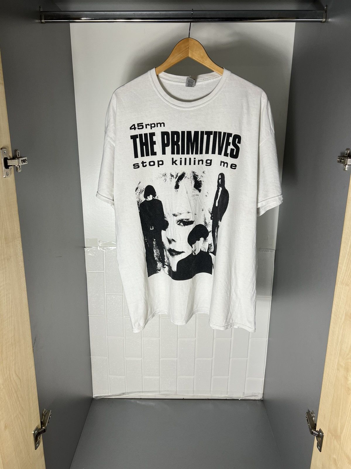 Band Tees VINTAGE THE PRIMITIVES STOP KILLING ME 45 RPM ROCK METAL 90s Size US XXL / EU 58 / 5 - 6 Thumbnail