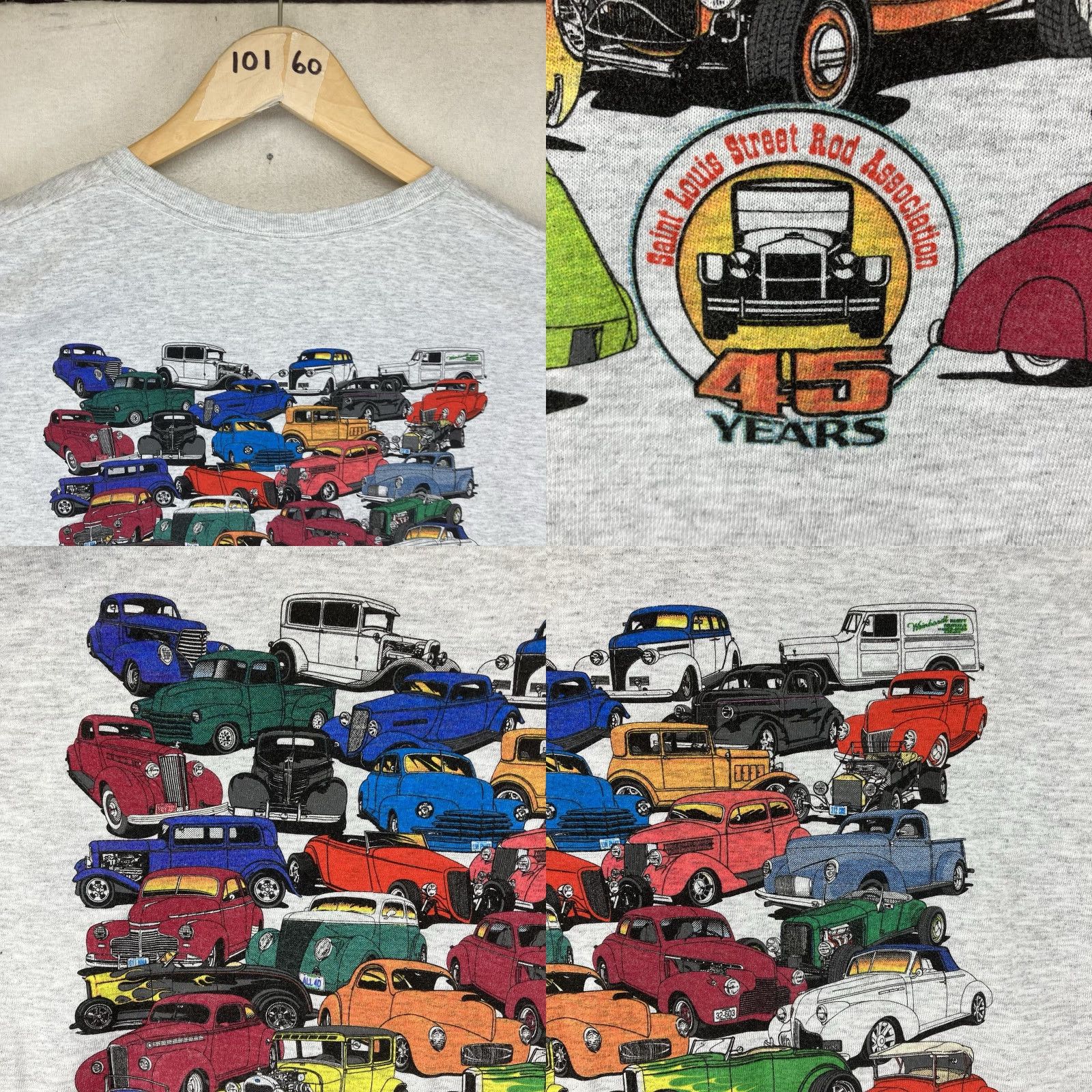 Jerzees Mens JERZEES T-Shirt Large St. Louis Street Rod Association's 2016 Logo Gray Cotton Polyester Crew Neck Short Sleeve Casual Size US L / EU 52-54 / 3 - 9 Thumbnail