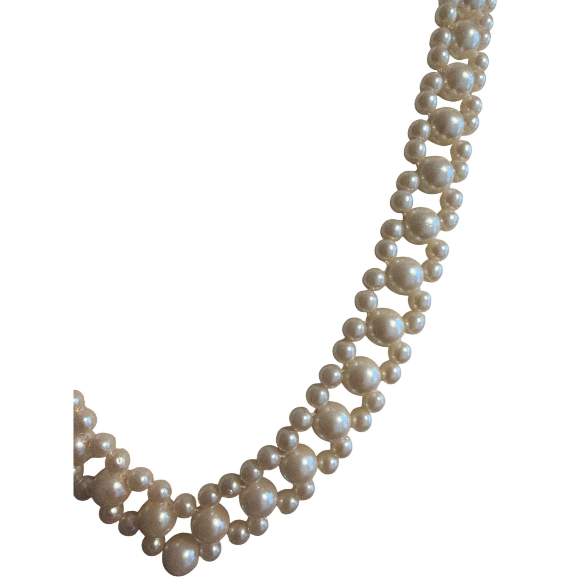 Other Vintage Faux Pearl Collar Necklace Gold Tone Hook Clasp 21" Size ONE SIZE - 2 Thumbnail