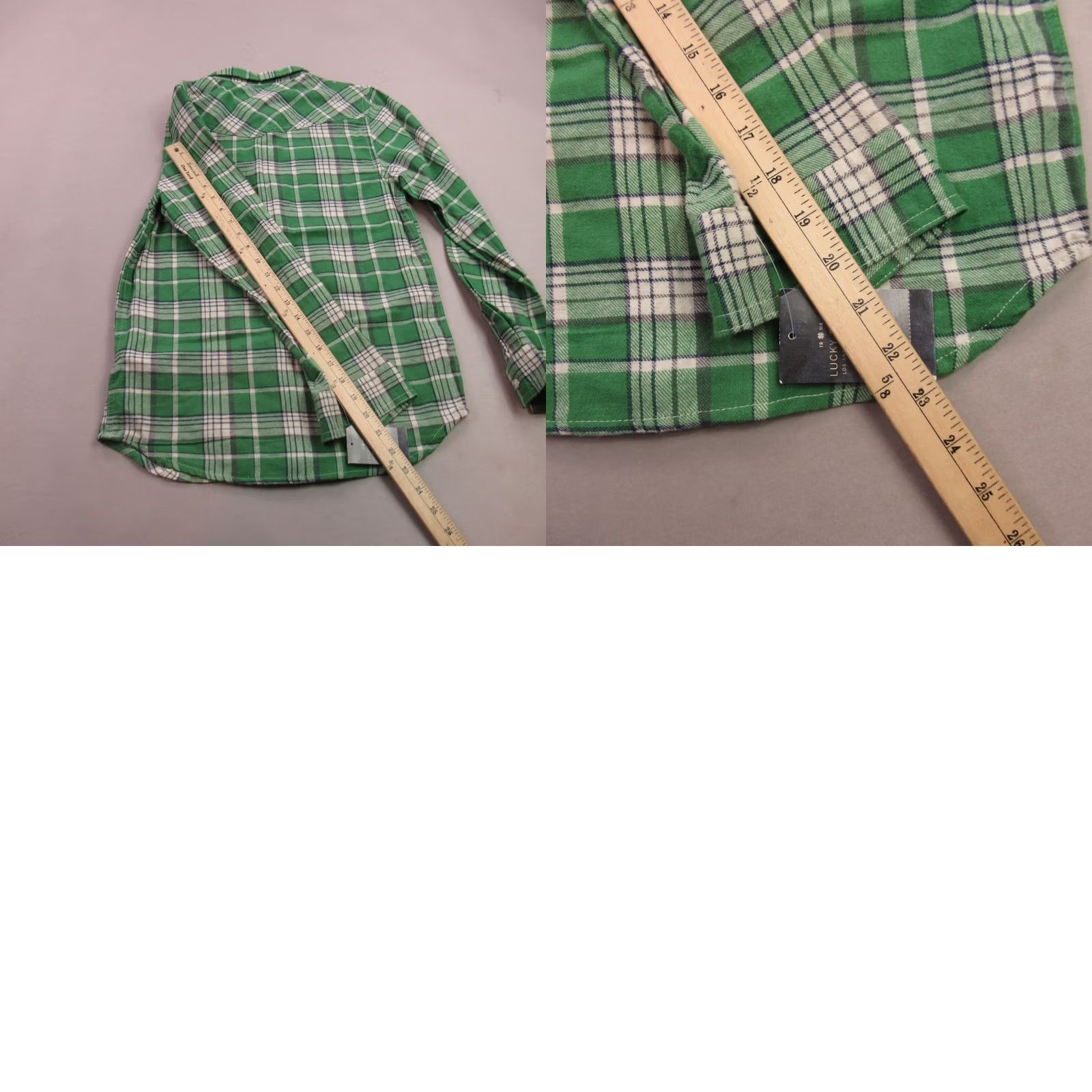 Lucky Brand Lucky Brand Shirt Womens Large Long Sleeve Snap Front Plaid Pockets Green Size L / US 10 / IT 46 - 9 Thumbnail