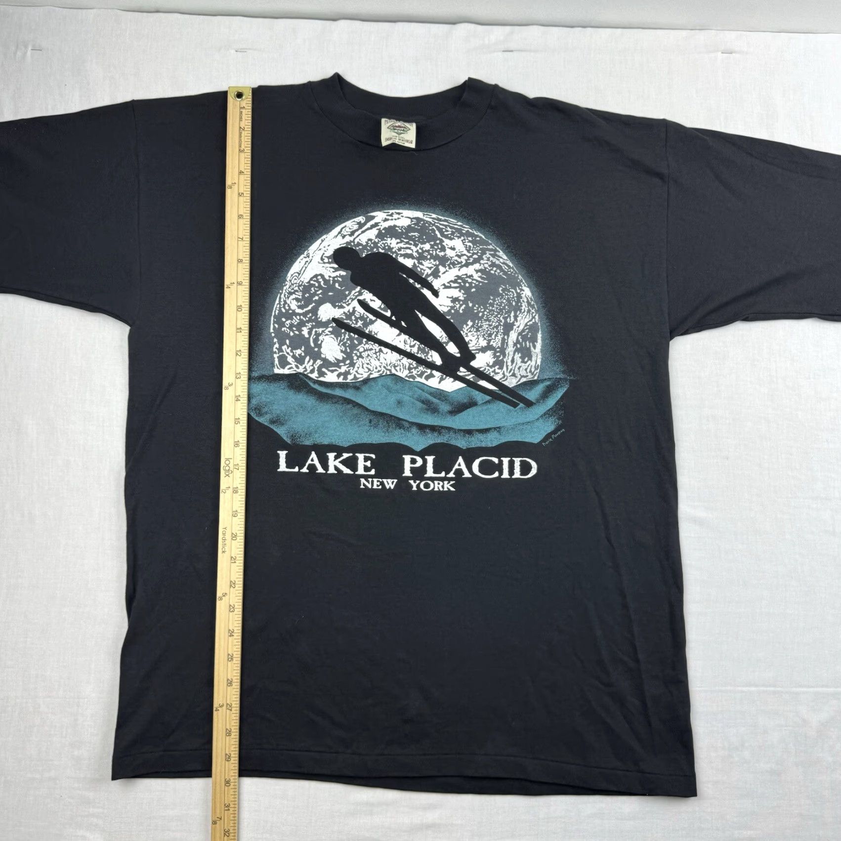 Vintage Vintage Prairie Mountain Sportswear T-Shirt XL Black Adult Men Crew Neck Short Sleeve Classic 90s Nature Ski Lake Placid Moon New York Travel - Size US XL / EU 56 / 4 - 6 Thumbnail