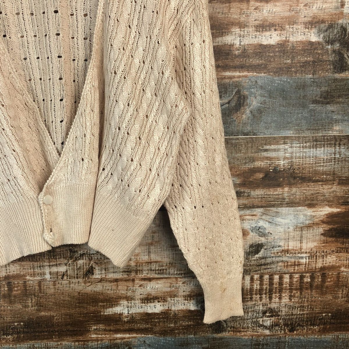 Japanese Brand Keith Pink Cardigan crochet meshnet Knitwear #A1893 Size S / US 4 / IT 40 - 7 Thumbnail