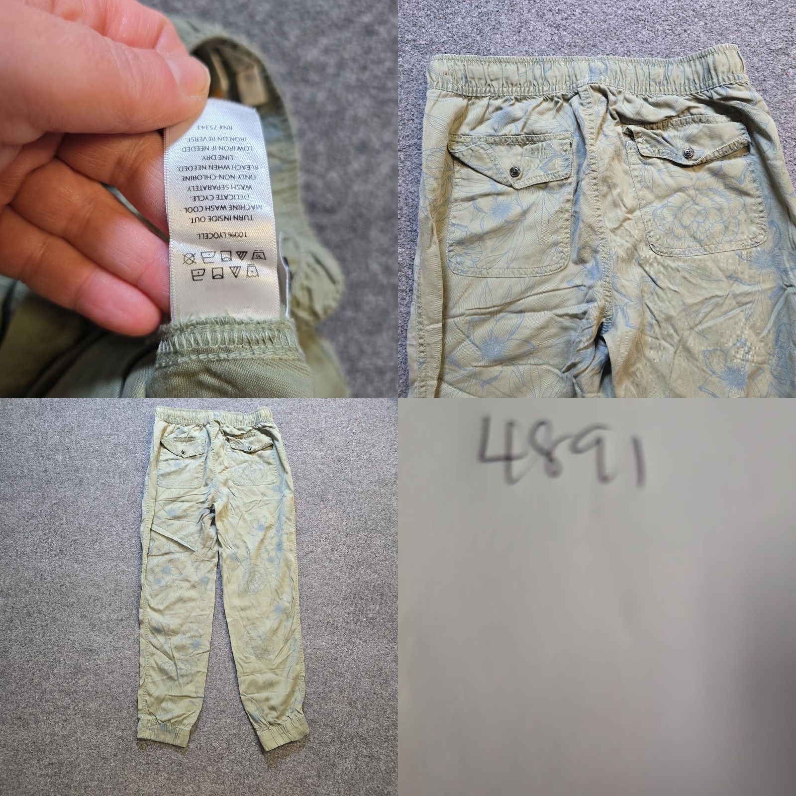 Vintage C&C California Pants Women Small Green Joggers Pull On Lyocell Beachy Casual Slim Fit Tapered Inseam 27.5in Size 36" / US 14 / IT 50 - 8 Thumbnail