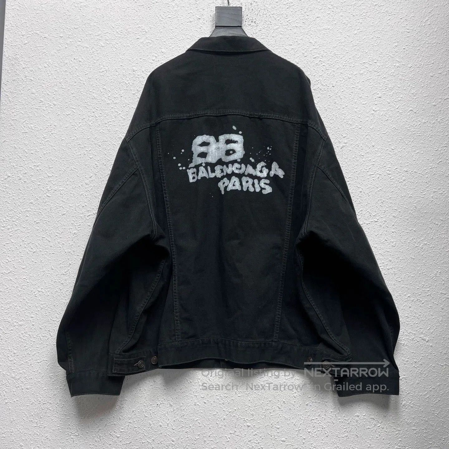 Balenciaga Balenciaga Black Denim Jacket with Graffiti Logo. Size US XS / EU 42 / 0 - 2 Thumbnail