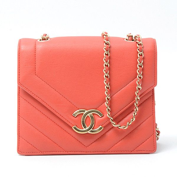 Chanel Chanel Chanel Chevron Leather Chain Shoulder Bag Red Leather Crossbody Bag 27******** in Great Condition Size ONE SIZE - 1 Thumbnail