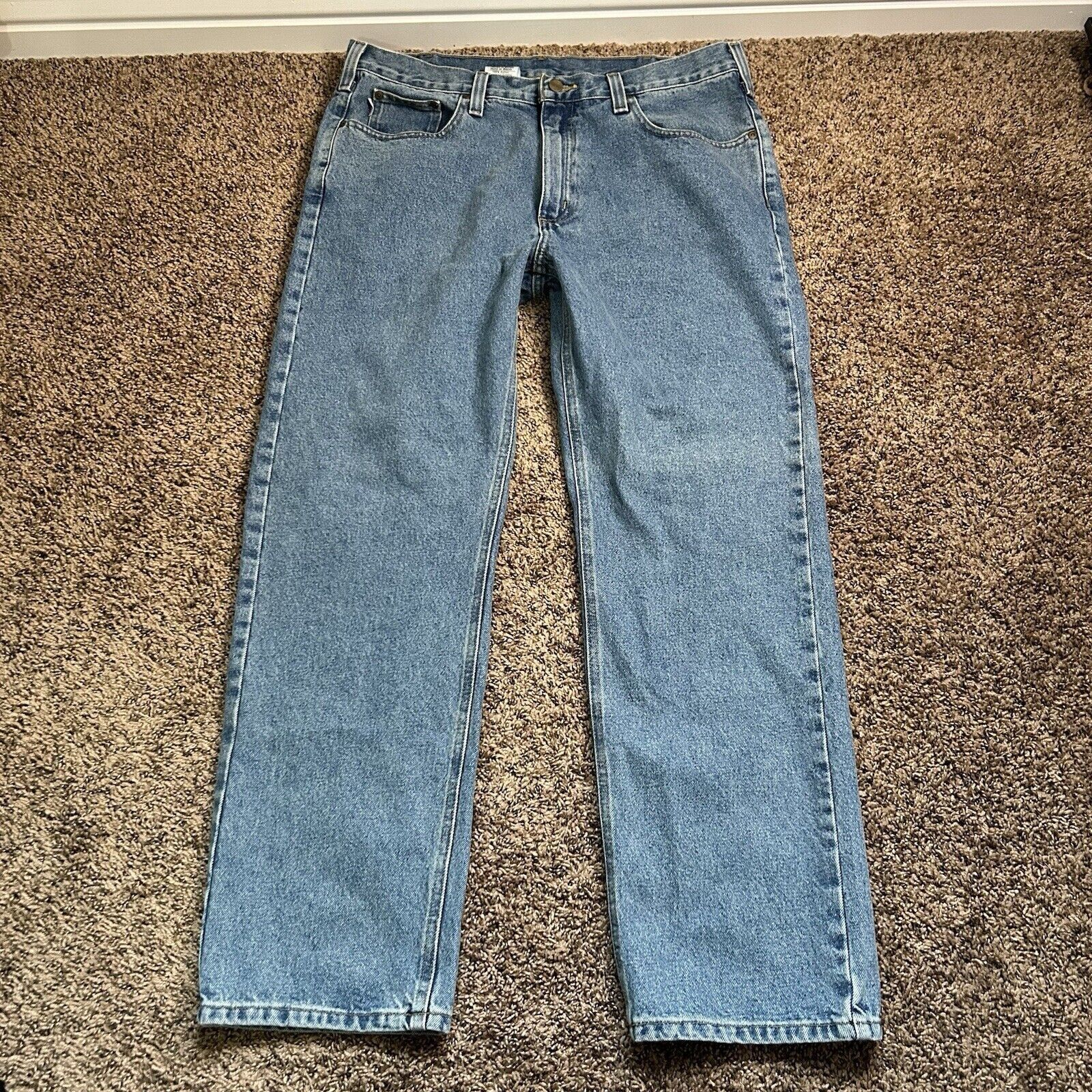 Carhartt Carhartt B480 LVB Medium Wash Traditional Fit Jeans Sz 38x32 Size US 38 / EU 54 - 1 Thumbnail