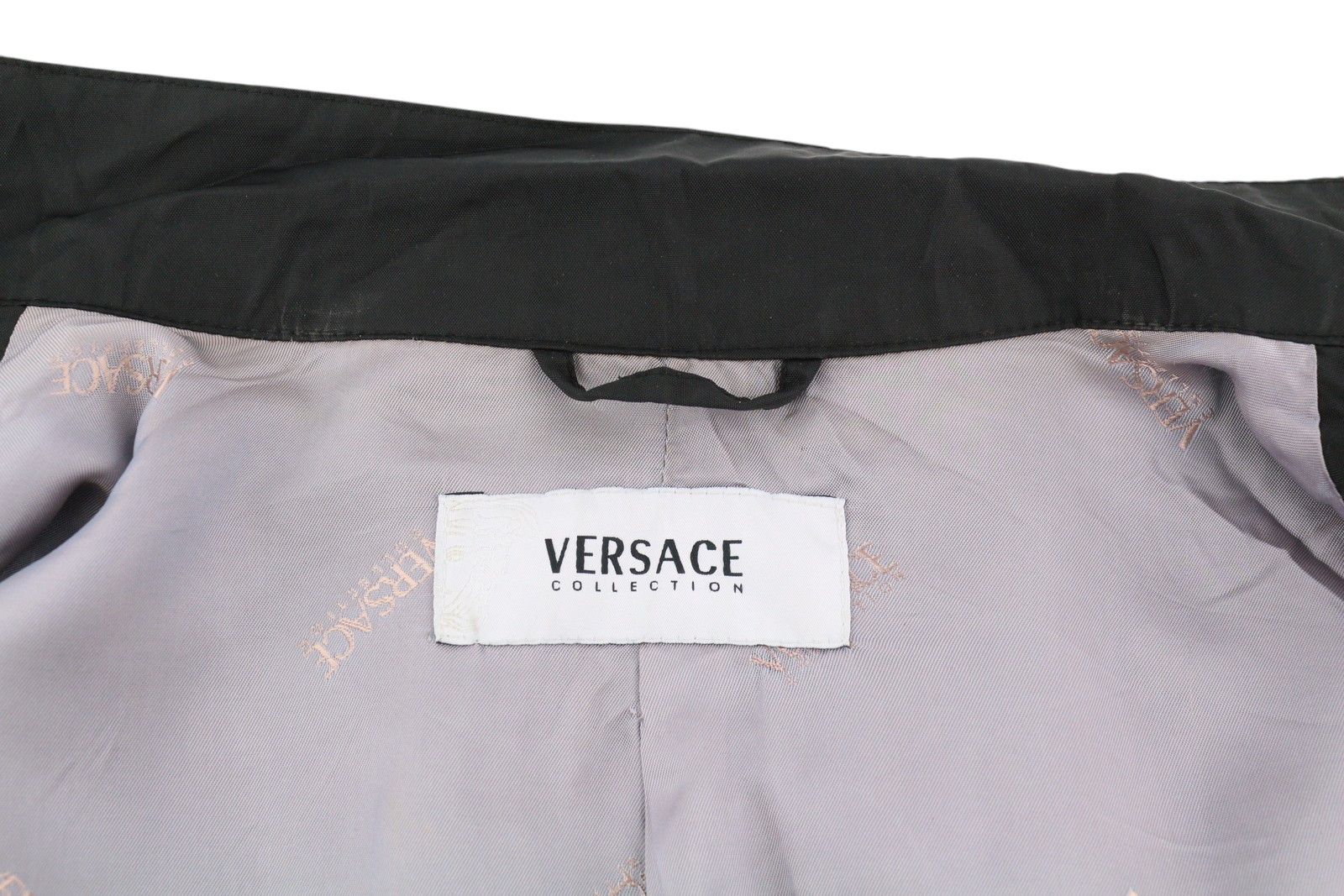 Versace 50 Black High Band Neck Lined Zipper Pockets 86459 Size US M / EU 48-50 / 2 - 10 Thumbnail