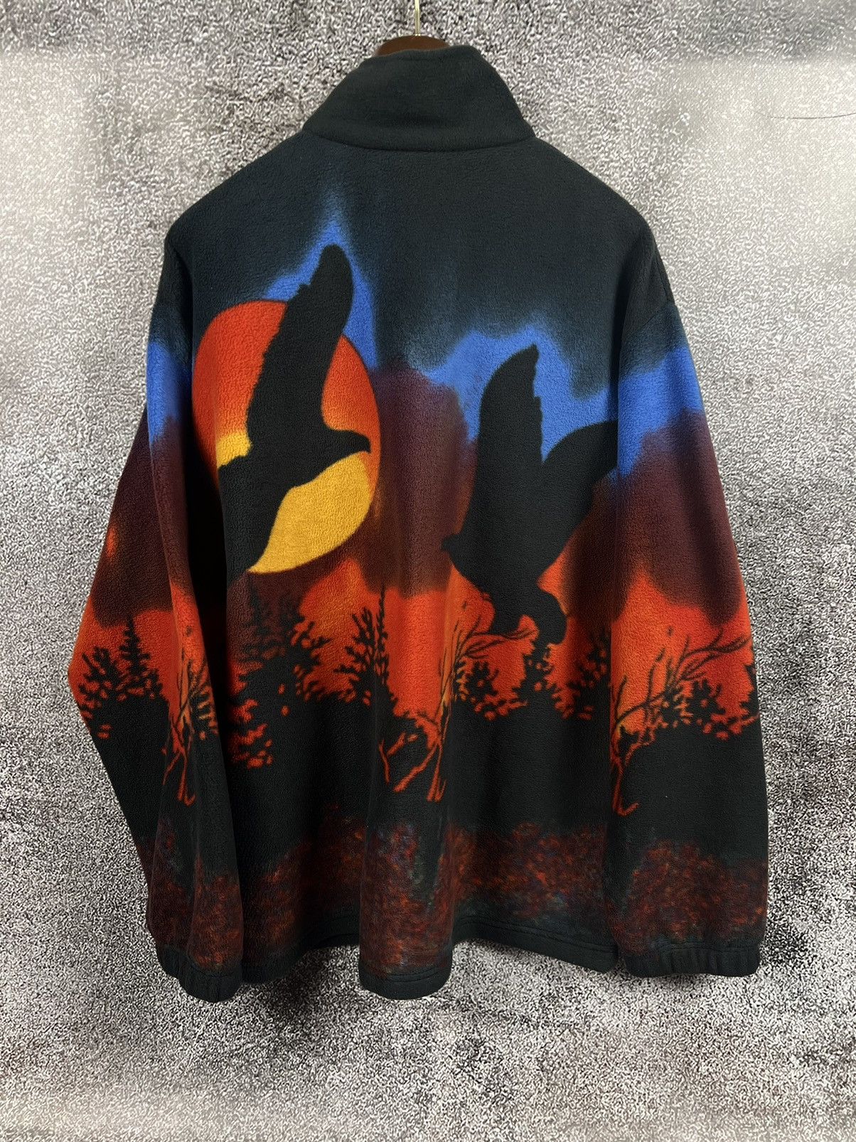 Eagle men’s Sherpa fleece jacket full zip Y2K