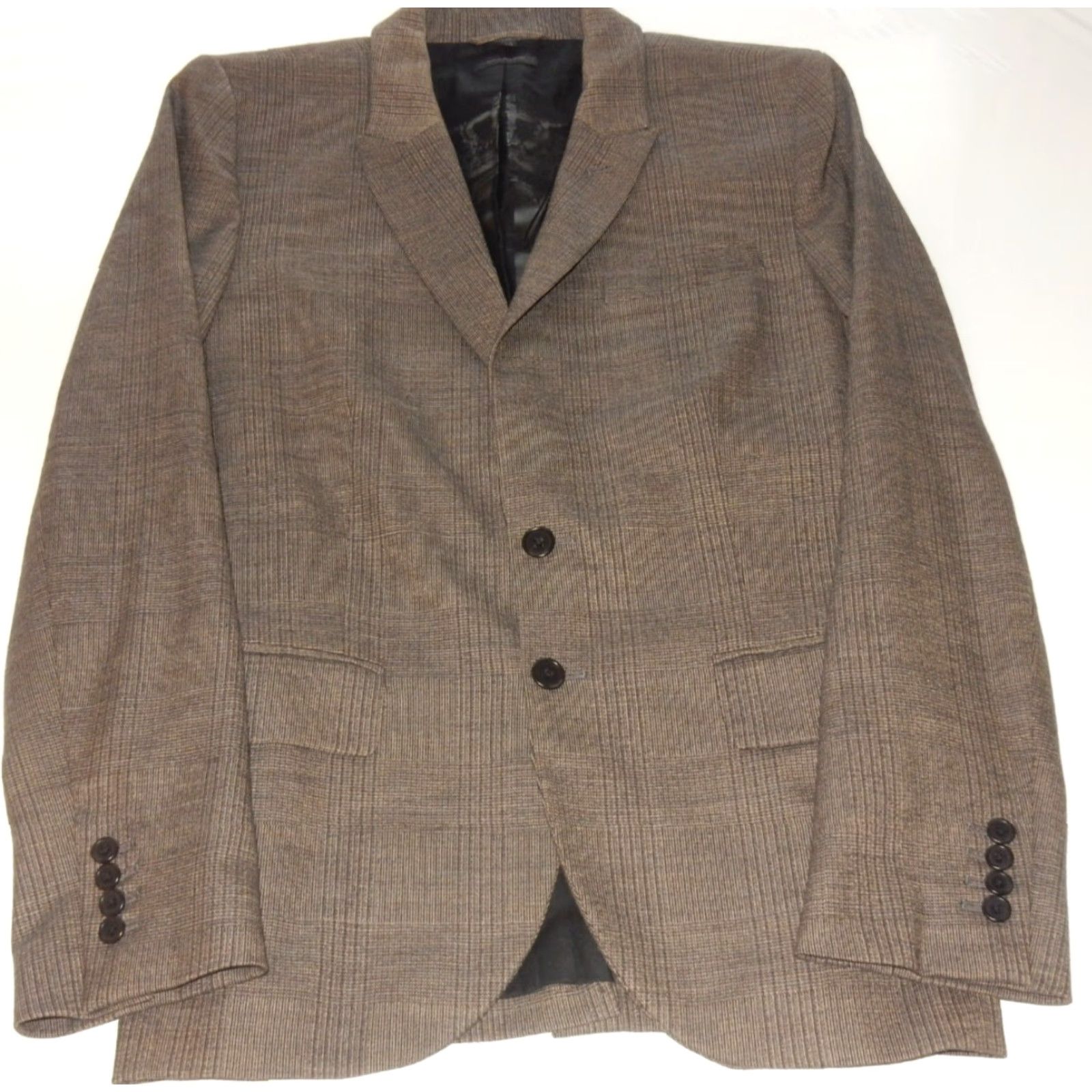Juicy Couture Juicy Couture Blazer Sport Coat Jacket 40 Brown Wool Plaid Men Mens Size 40 Blazer Coat 98% Wool 2% Spandex Dirty English Size 40R - 2 Thumbnail
