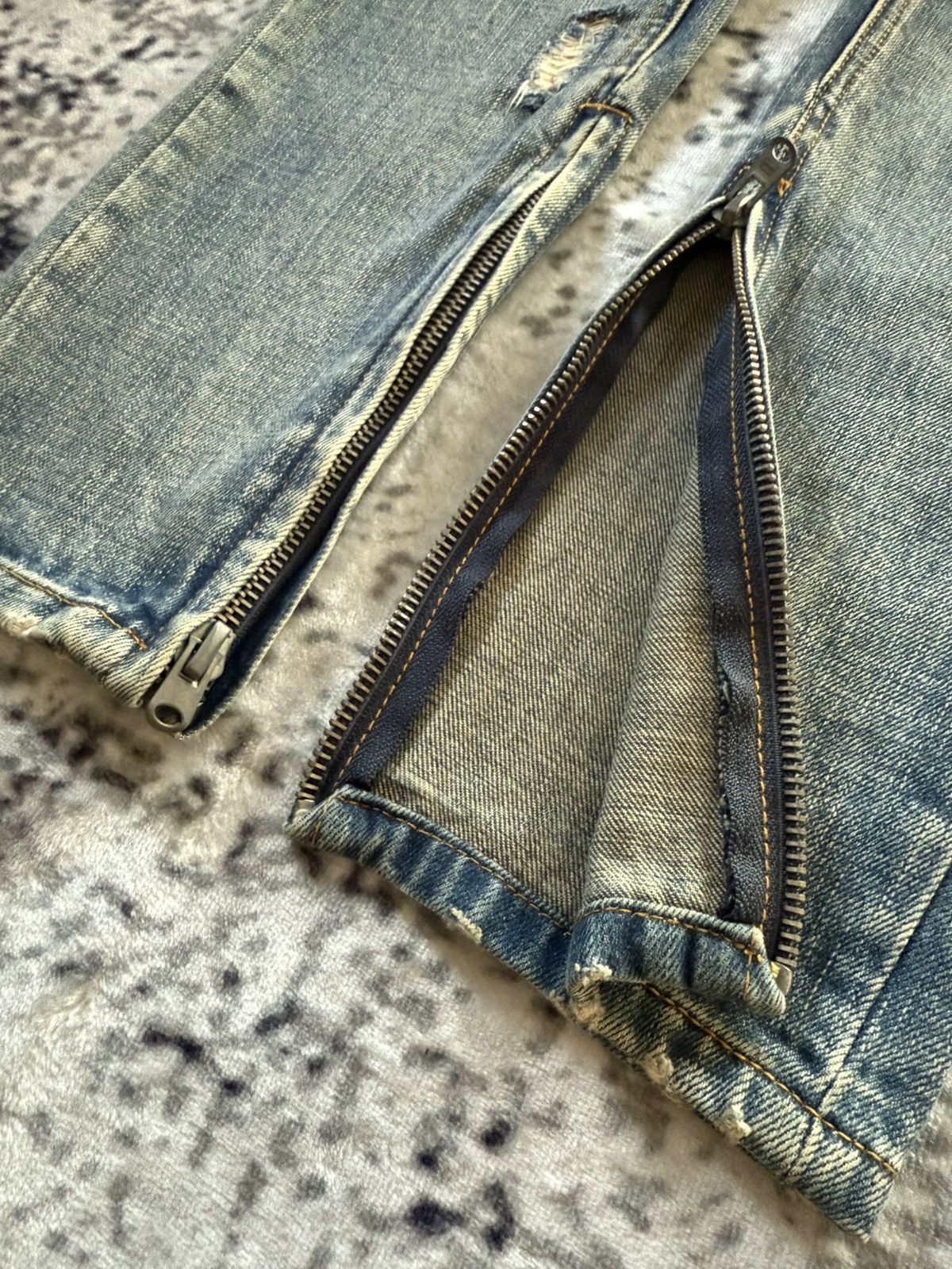 Japanese Brand Mnml Boro Distressed Repaired Skinny Jeans Size US 30 / EU 46 - 11 Thumbnail