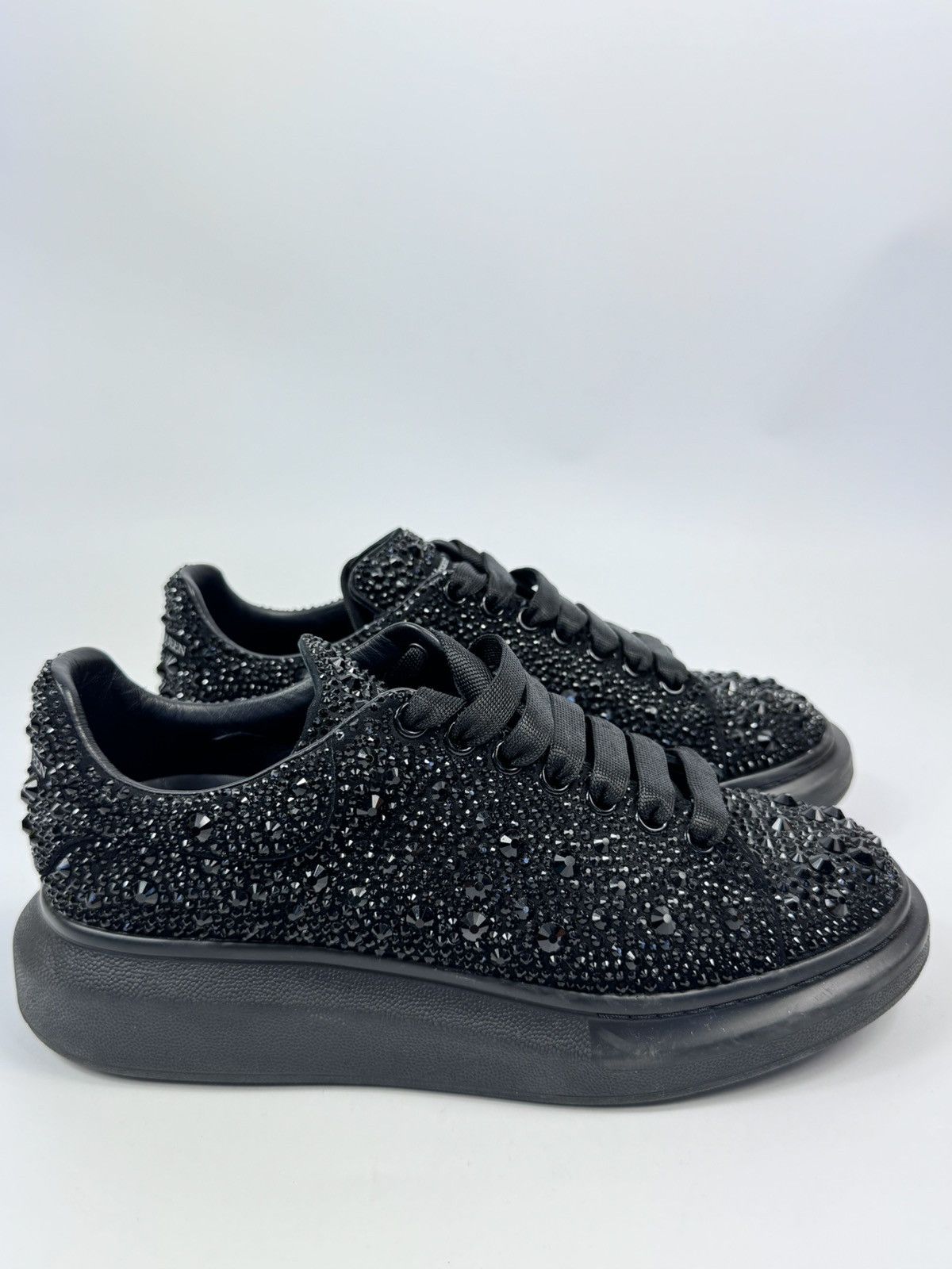 Alexander McQueen BLACK STRASS LARRY SNEAKERS | Grailed