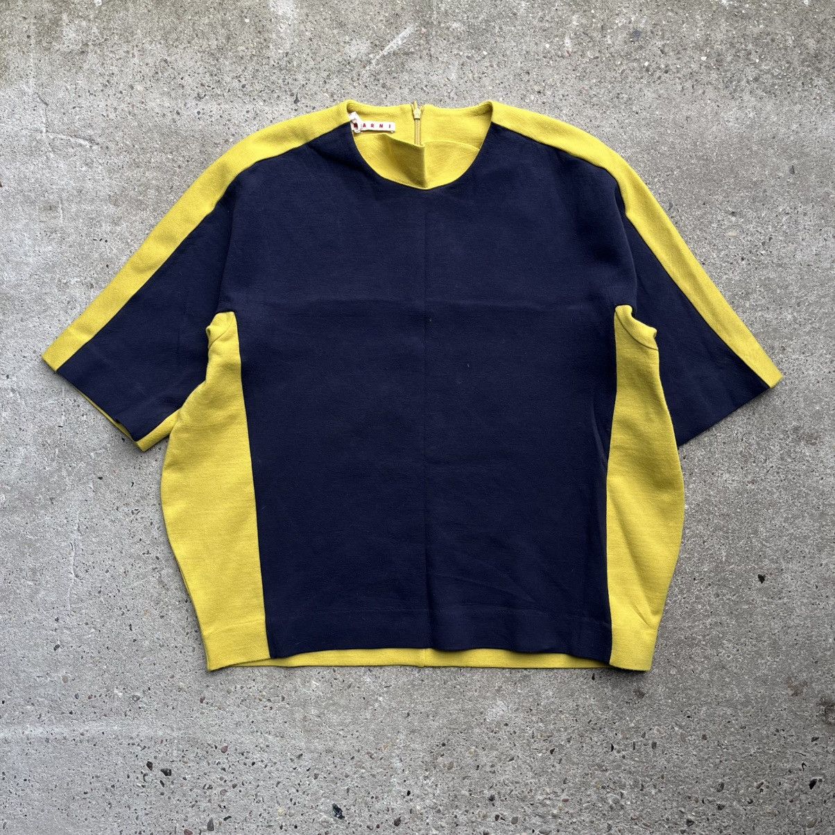 Marni Marni Avant-Garde Blouse navy yellow Japanese Style Size M / US 6-8 / IT 42-44 - 1 Thumbnail