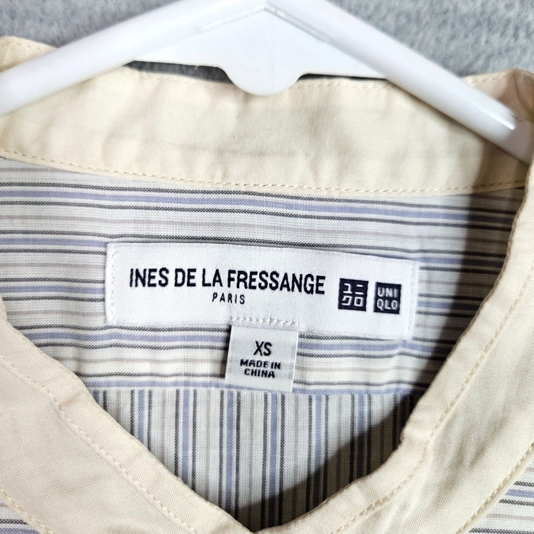 Uniqlo VINTAGE? Ines De La Fressange Uniqlo Women's Stripes Button Up Long Sleeve Shirt XS Blue Regular Shirt Womens XS Blue Striped Button Up Uniqlo Blouse Size XS / US 0-2 / IT 36-38 - 7 Thumbnail
