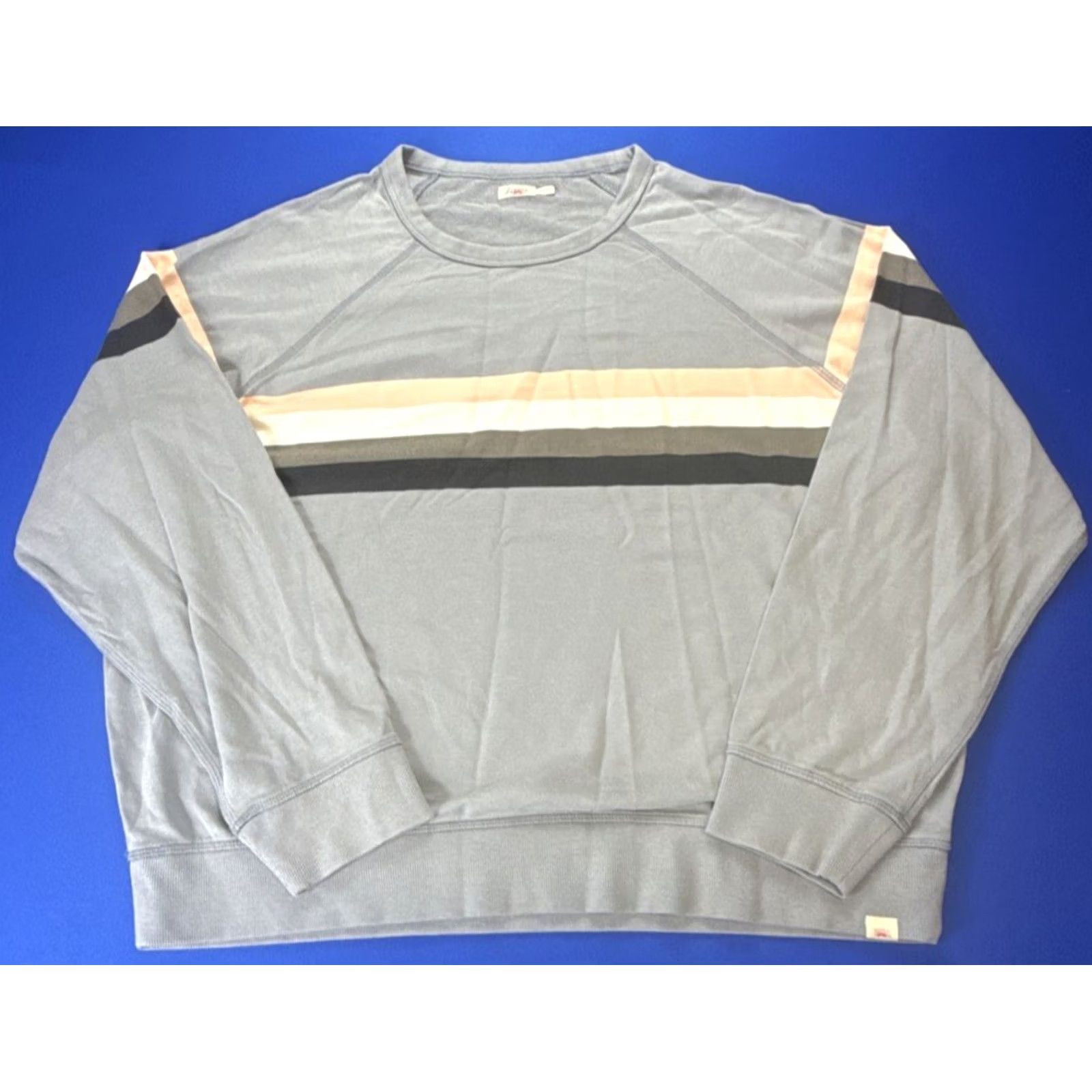 Faherty Faherty Coastal Cloud Crew Sweatshirt Blue Striped Womens XL Size XL / US 12-14 / IT 48-50 - 2 Thumbnail
