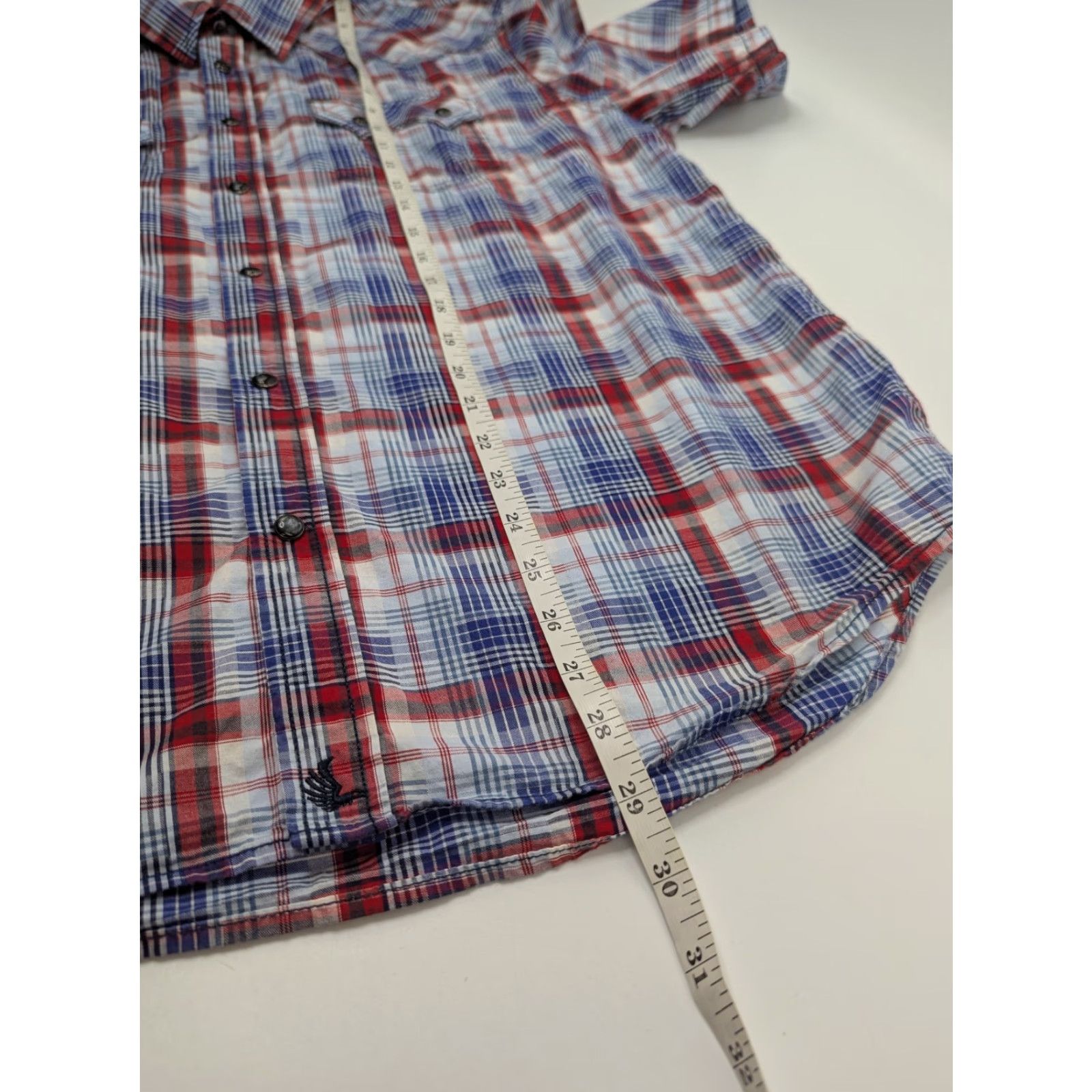 Cody James Cody James Pearl Snap Shirt Sawtooth Pocket Mens XL Blue Red Plaid Western Rodeo Shirt Size US XL / EU 56 / 4 - 4 Thumbnail