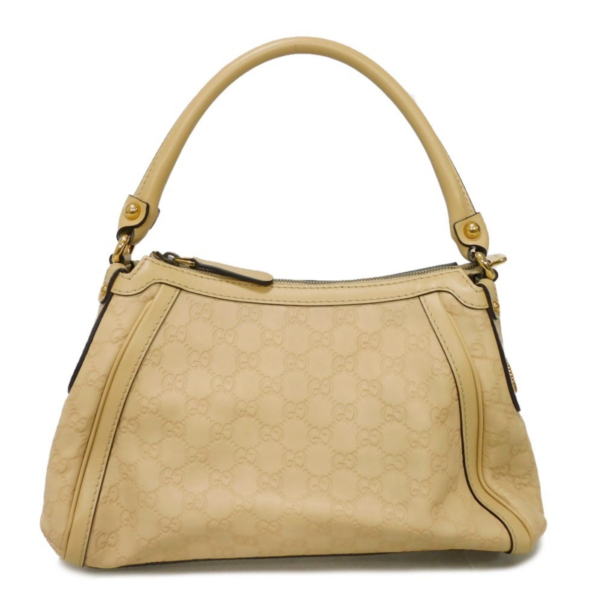 Gucci Shoulder Bag Scarlet Guccissima Calf Interlocking G Studs GG Shima Beige 282298 Women's