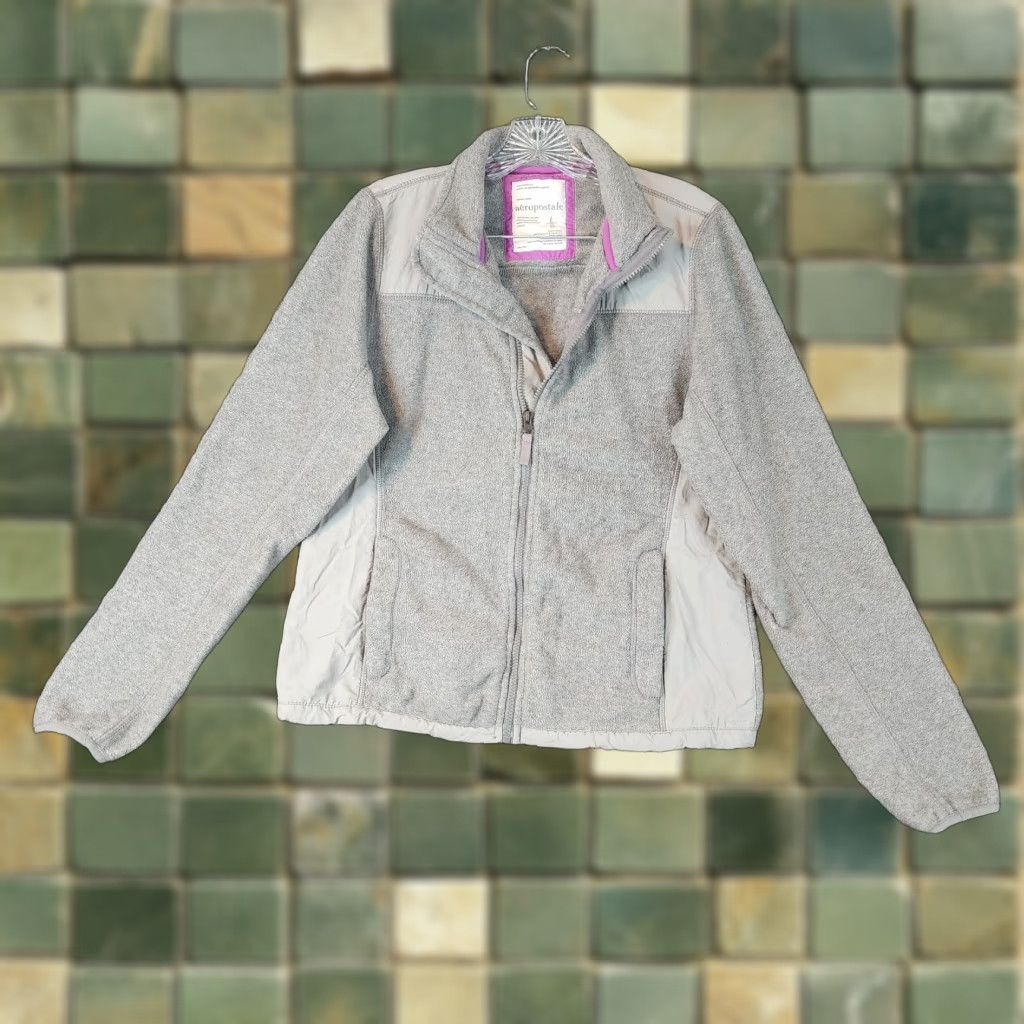 Vintage Aeropostale Jacket Womens Size L Gray Polyester Full Zip Size L / US 10 / IT 46 - 1 Thumbnail