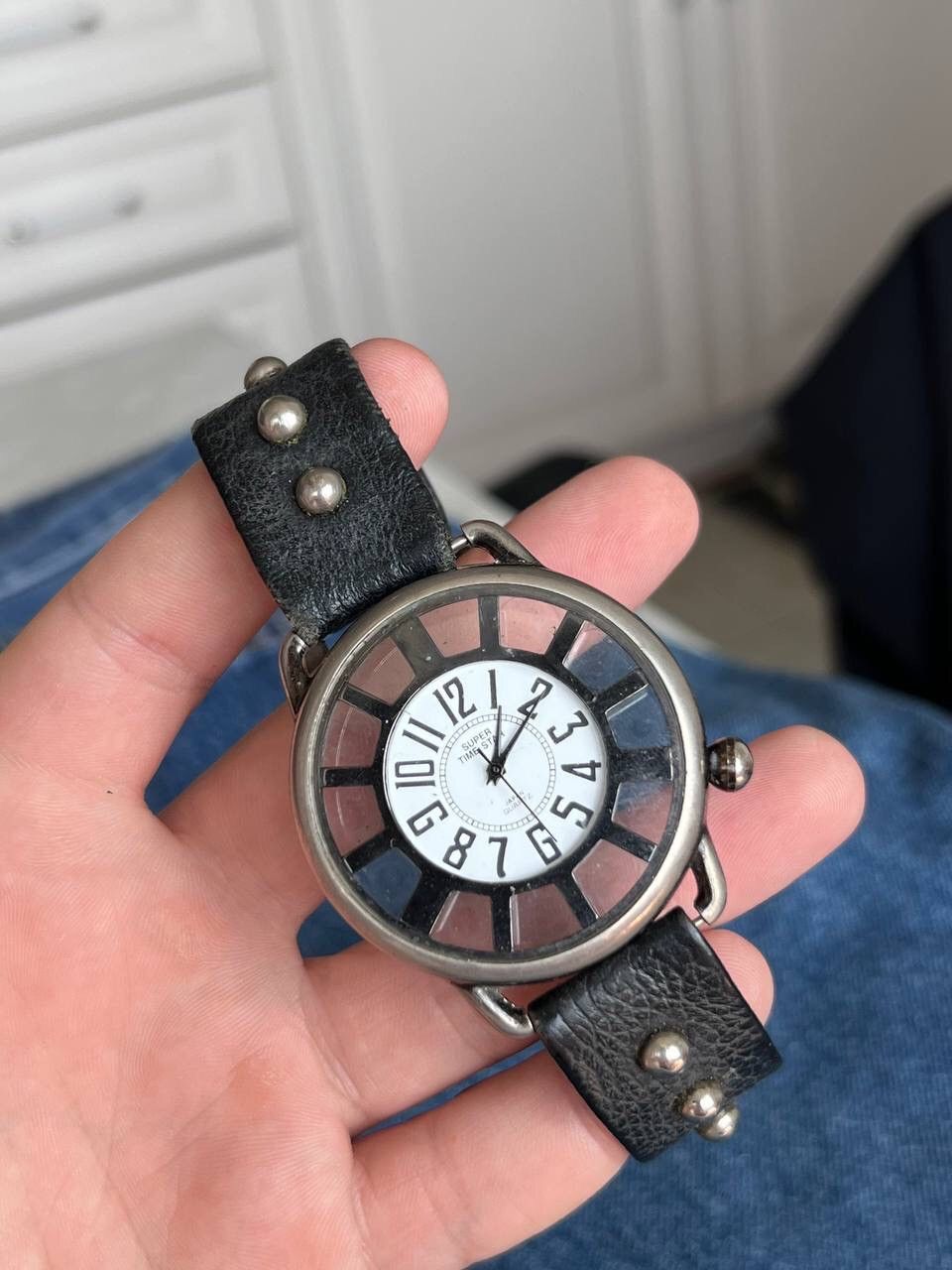 Japanese Brand Vintage Japanese style futuristic Watch Leather Studded Band Size ONE SIZE - 3 Thumbnail