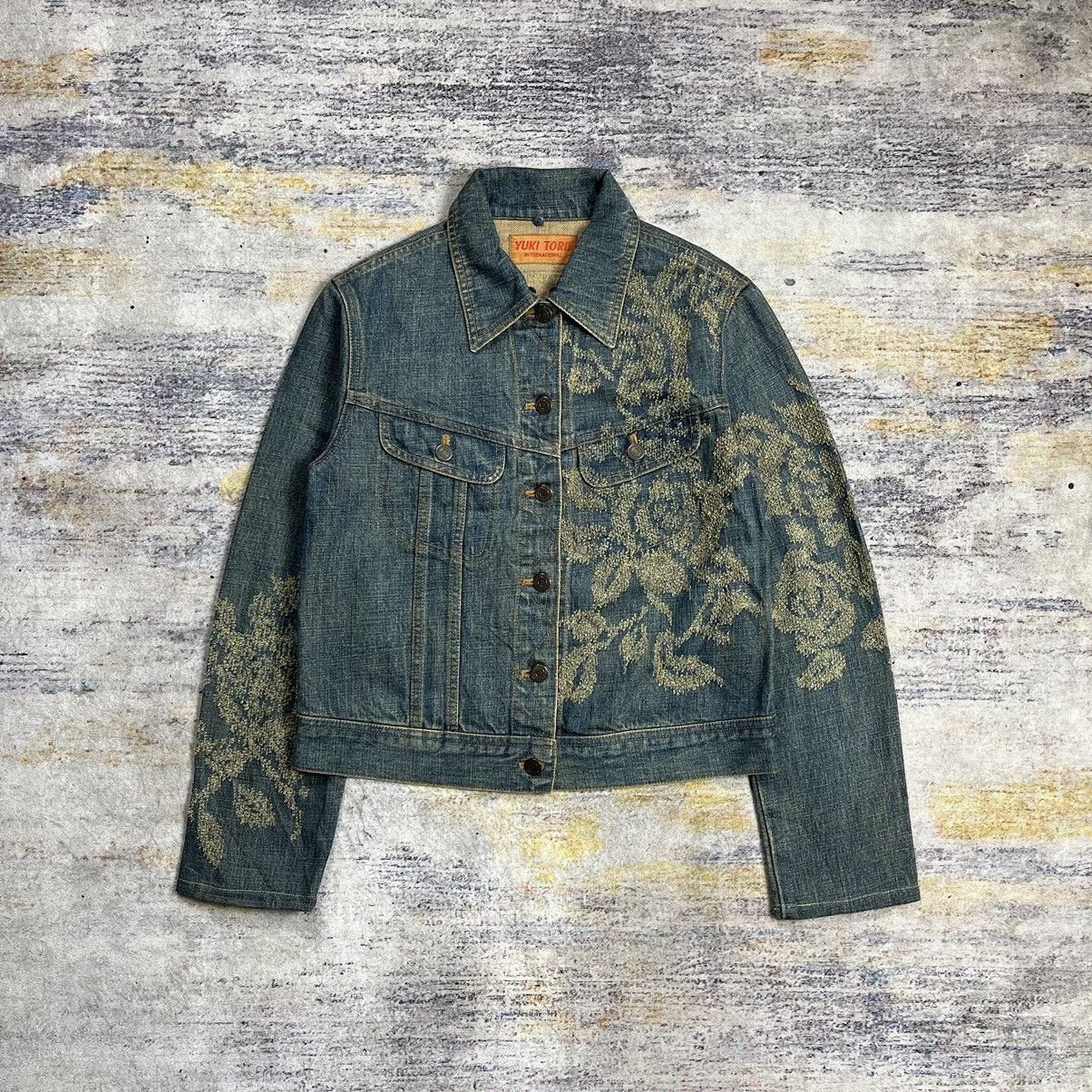 Yuki Torii jacquard cropped denim jacket