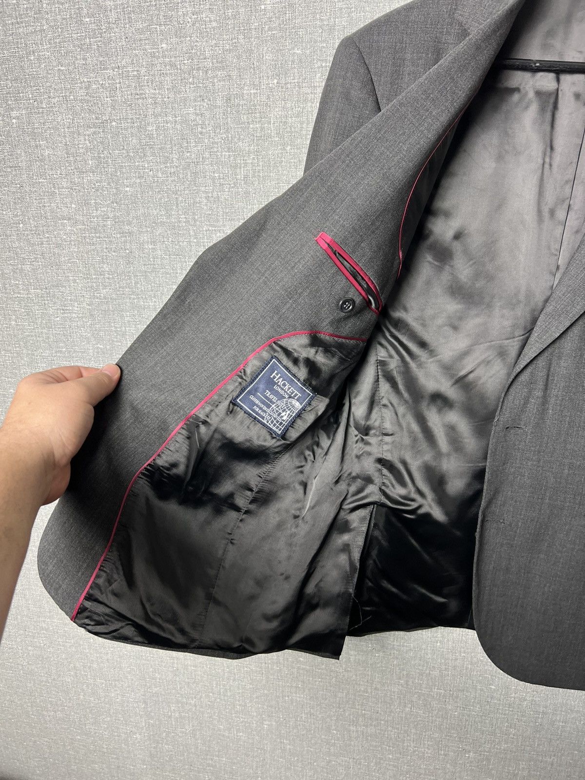 Hackett × Loro Piana Hackett London Travel Suit Ing Loro Piana Wool Blazer Jacket Size 40R - 14 Thumbnail