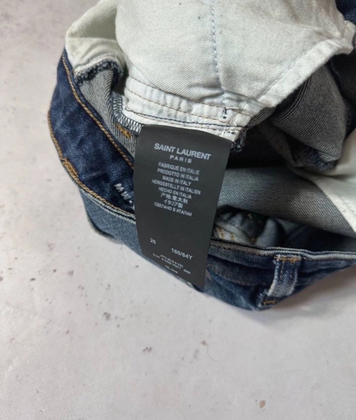 Saint Laurent Paris VINTAGE SAINT LAURENT ARCHIVAL DENIM PANTS Y2K 26 Size 26" / US 2 / IT 38 - 8 Thumbnail