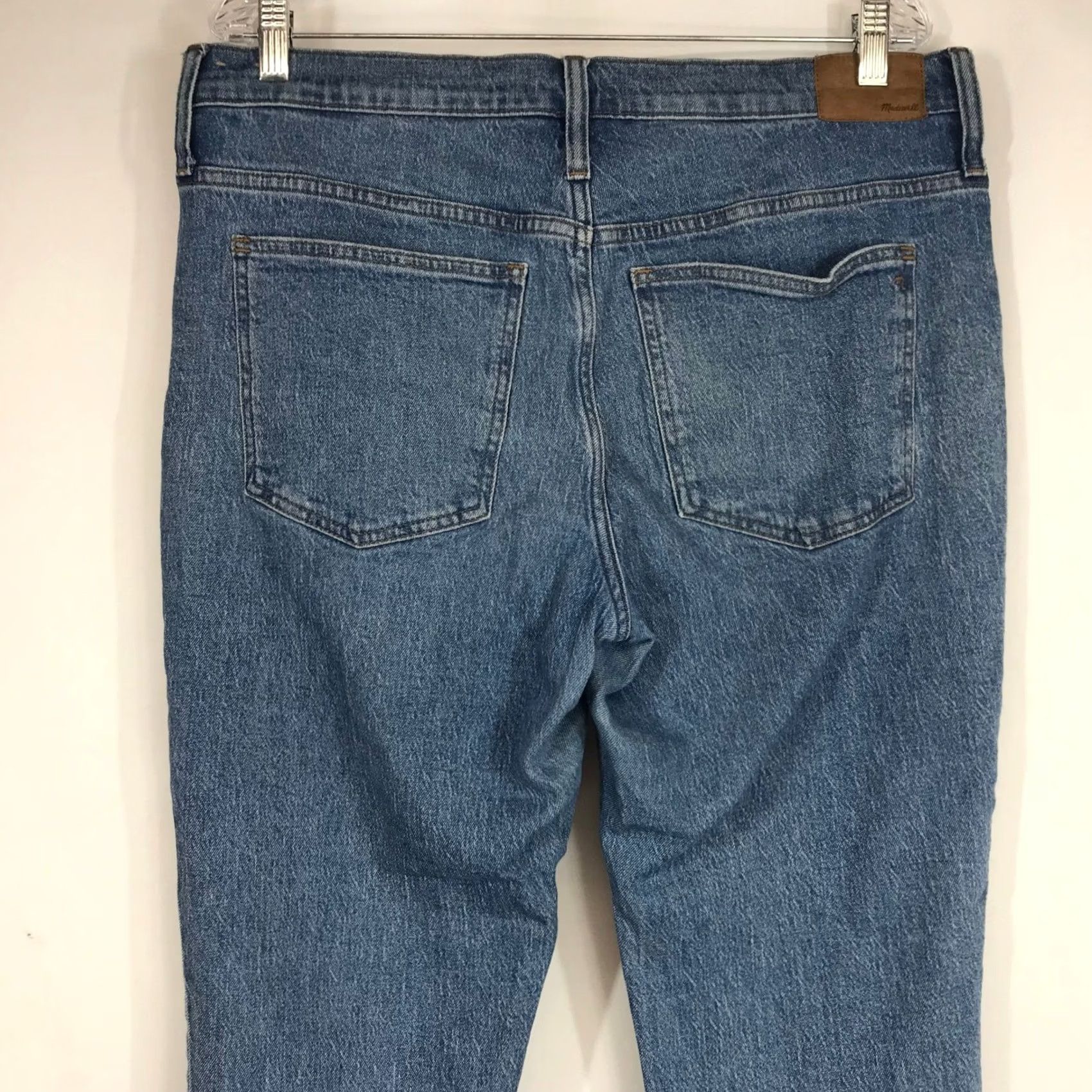 Madewell Madewell High Rise Straight Jeans Medium Wash Blue Raw Hem Size 31 Size 24" / US 00 / IT 34 - 5 Thumbnail