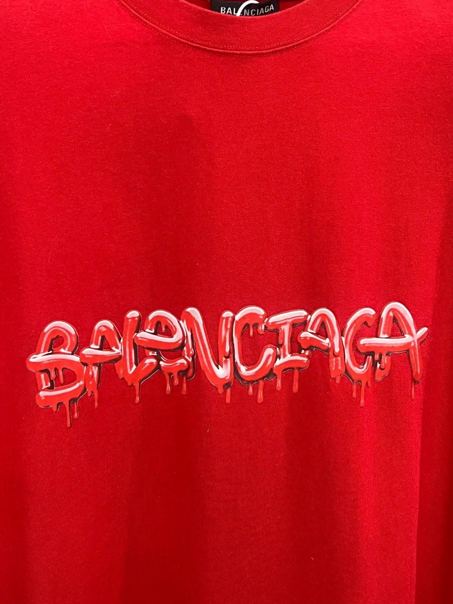 Balenciaga Balenciaga Red Jelly Logo Short Sleeve Size US S / EU 44-46 / 1 - 3 Thumbnail