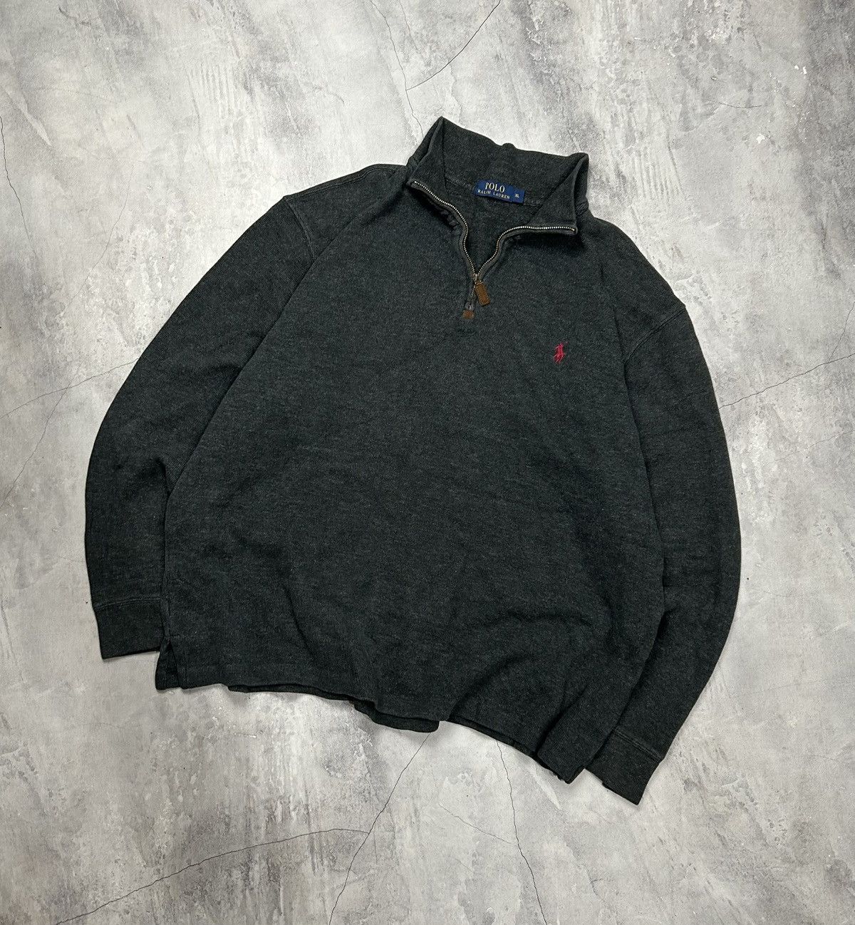 Polo Ralph Lauren × Vintage Mens Vintage Polo Ralph Lauren 1/3 zip sweatshirt black rare Size US M / EU 48-50 / 2 - 1 Thumbnail