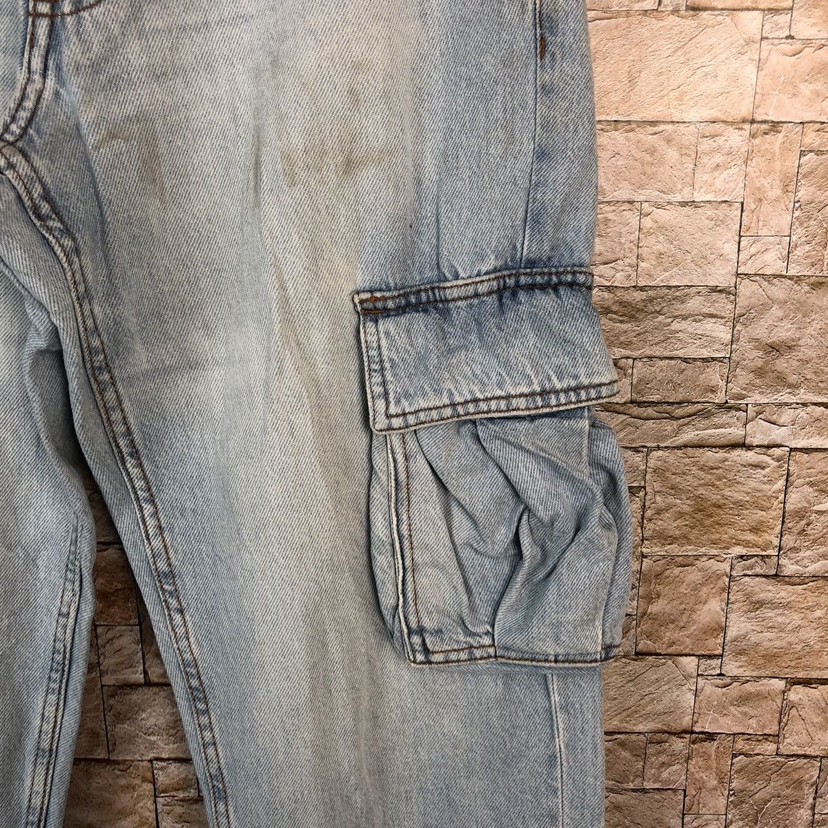 Faded Glory Bershka Blue Cargo Multipocket Joggers Pants #A1173 Size US 28 / EU 44 - 11 Thumbnail