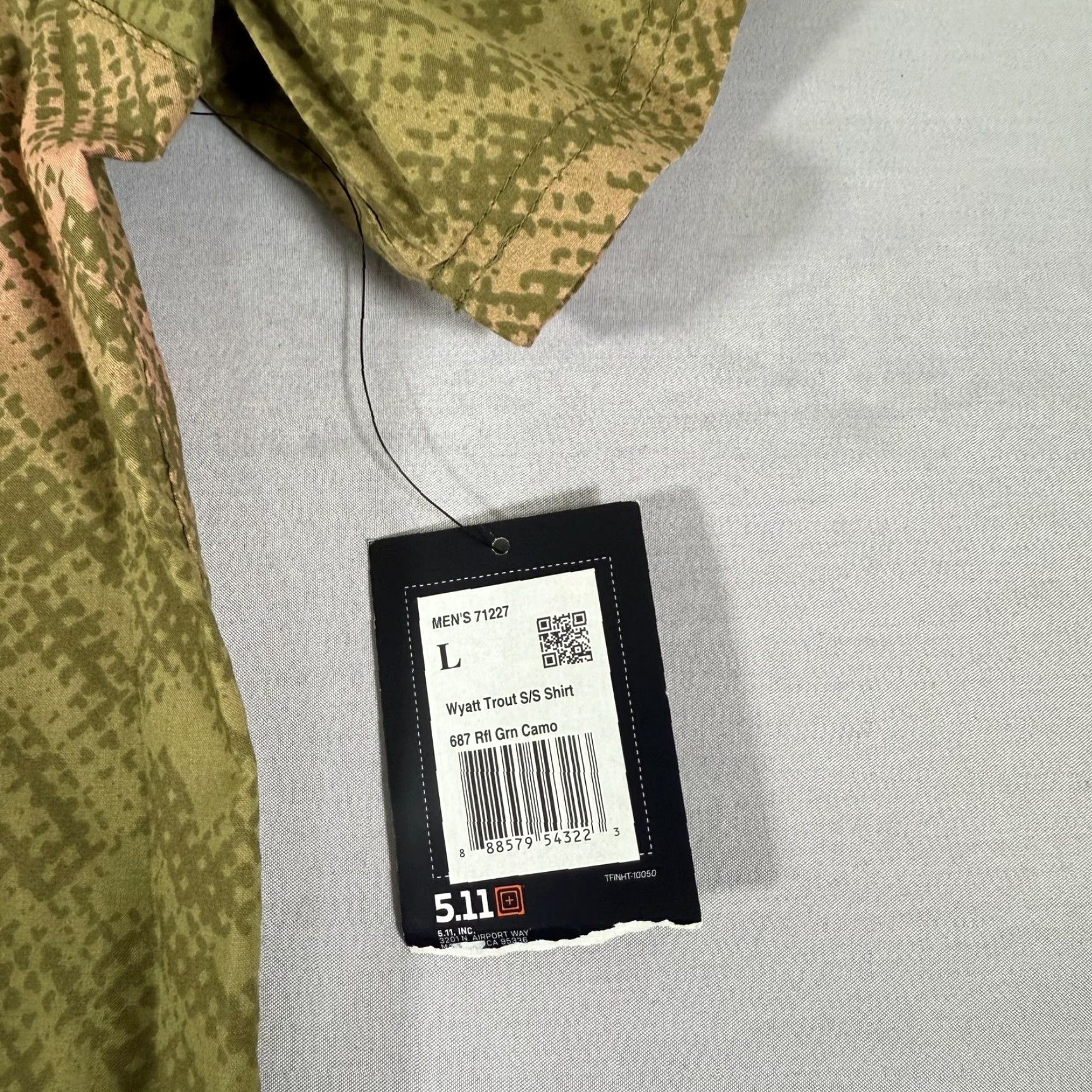 Vintage 5.11 Tactical Wyatt Trout Shirt Mens Large Green Camo Button Up Military Outdoor Pocket Breathing Lightweight Size US L / EU 52-54 / 3 - 3 Thumbnail