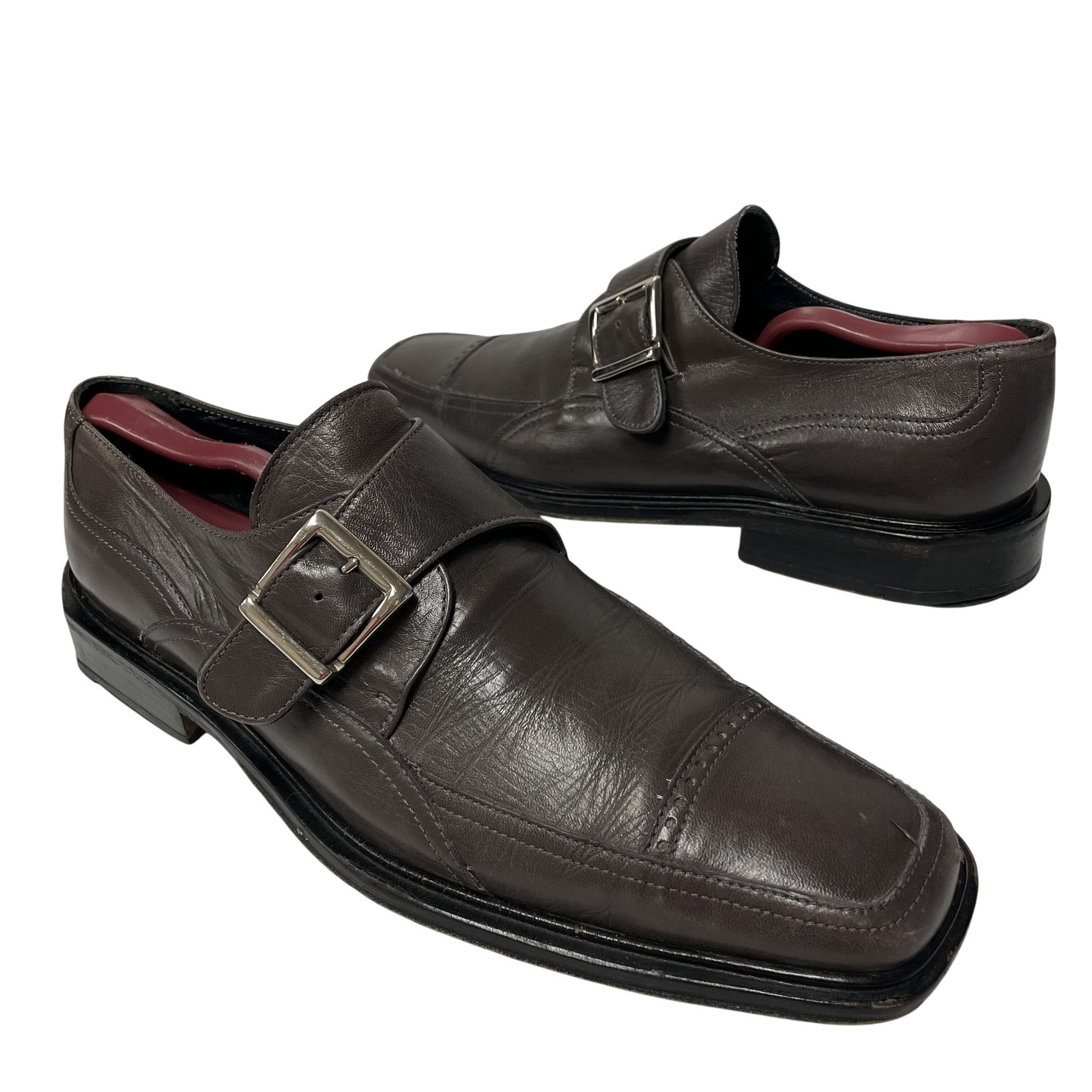 Other Vtg David Eden HANDMADE Gray Leather MONK STRAP Loafers Size US 8 / EU 41 - 2 Thumbnail