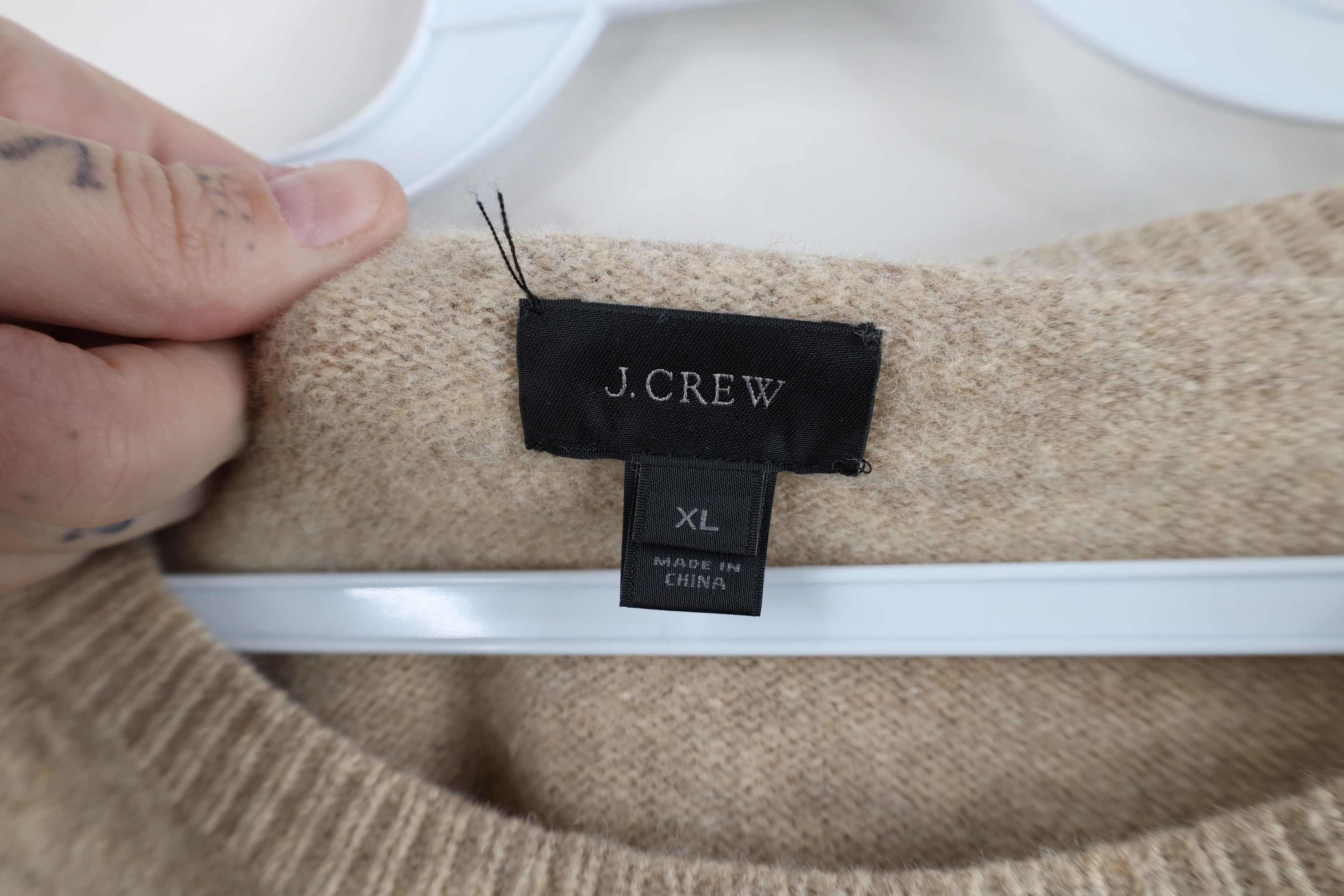 J.Crew J Crew Lambswool Knit Crewneck Sweater Heather Brown Size XL / US 12-14 / IT 48-50 - 4 Thumbnail