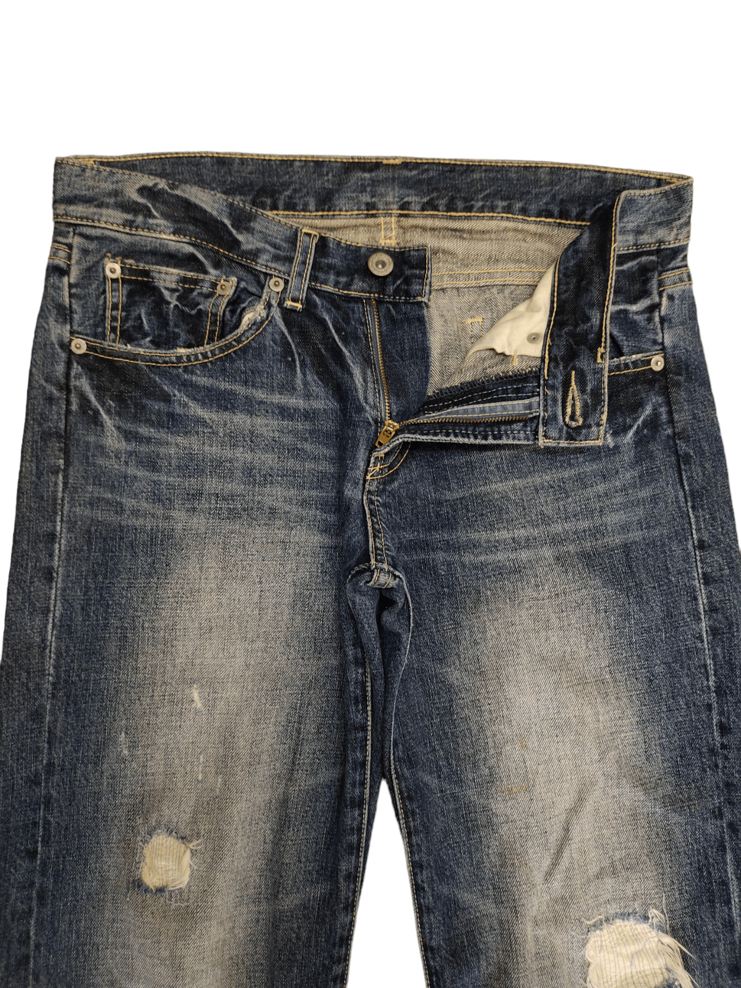 KOJIMA GENES Karakoto Kojima Distress Faded Jeans Undercover Style Y2k Size US 32 / EU 48 - 9 Thumbnail