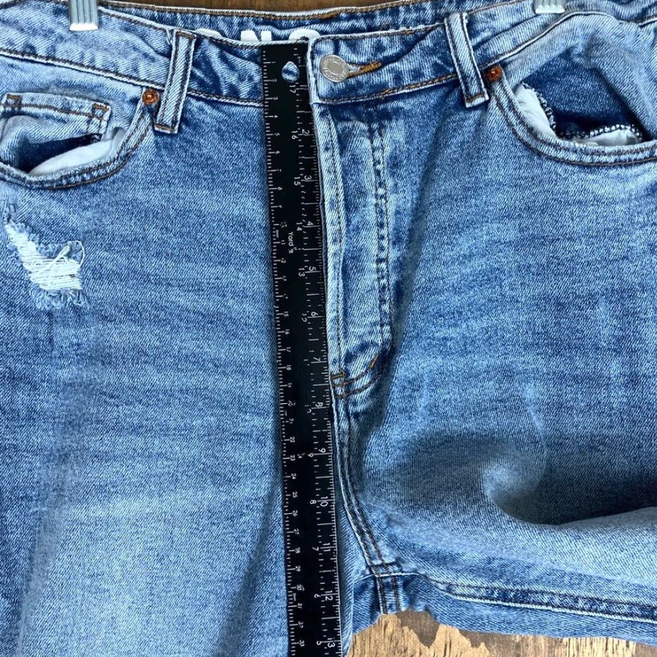 Vintage S.O.N.G Womens Jeans Blue Denim High Rise Classic Mom Distressed Stretch 11 30 Size 32" / US 10 / IT 46 - 6 Thumbnail