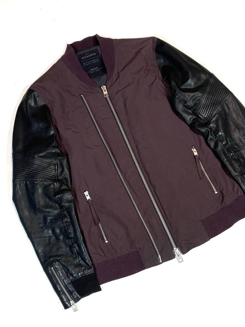 Allsaints Allsaints Men Bomber Leather Jacket Size US S / EU 44-46 / 1 - 3 Thumbnail