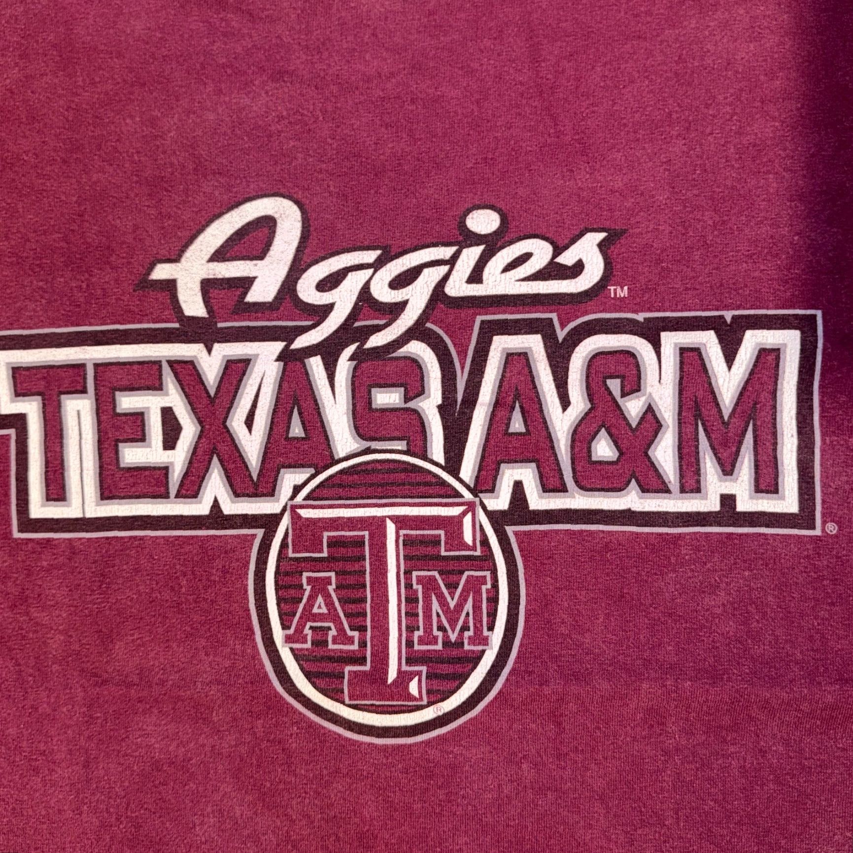 Gildan Texas A&M Aggies Y2K Logo Maroon College Graphic Tshirt L Size US L / EU 52-54 / 3 - 2 Thumbnail
