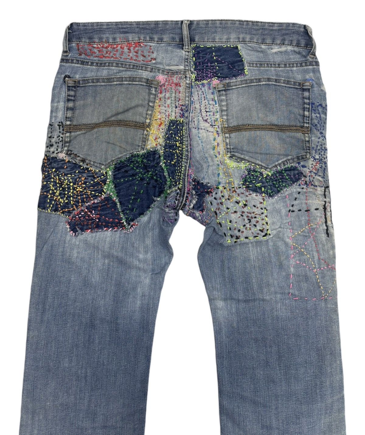 Japanese Brand Vintage Closshi Hand Knit Distressed Denim Jeans Size US 34 / EU 50 - 4 Thumbnail