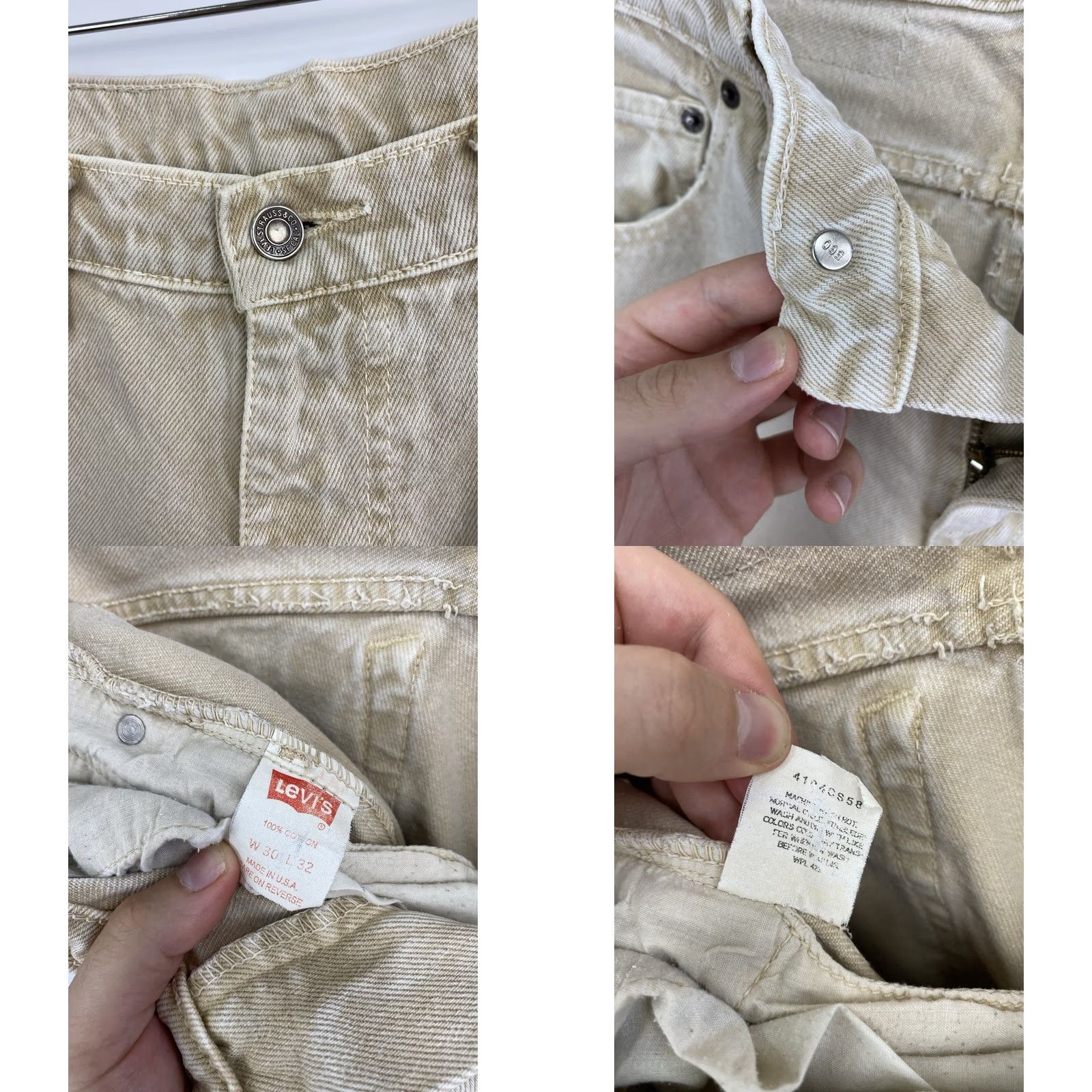 Levi's 🇺🇸 90s Vintage Levi'S 550 Made in USA Size 30X32 Beige Size US 32 / EU 48 - 8 Thumbnail