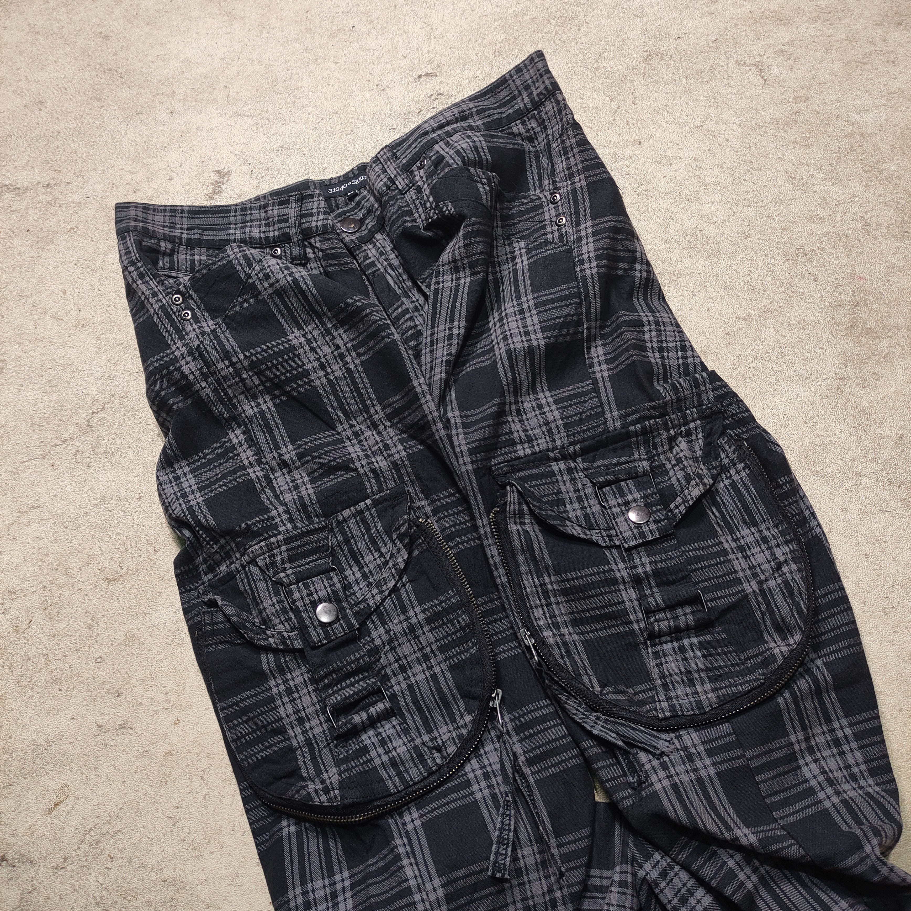If Six Was Nine 31040 = SKKONE Plaid Bondage Cargo Pants Size US 32 / EU 48 - 9 Thumbnail