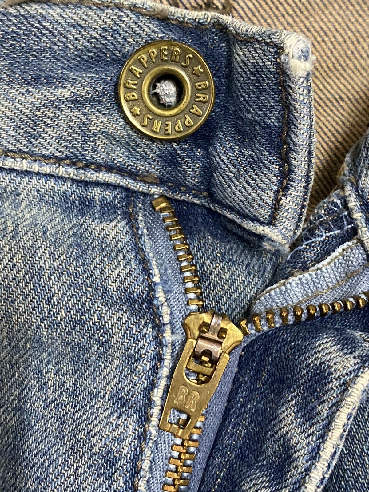 Japanese Brand Vintage Japanese Brappers Blue Wash Distressed Loose Jeans Size US 29 - 7 Thumbnail